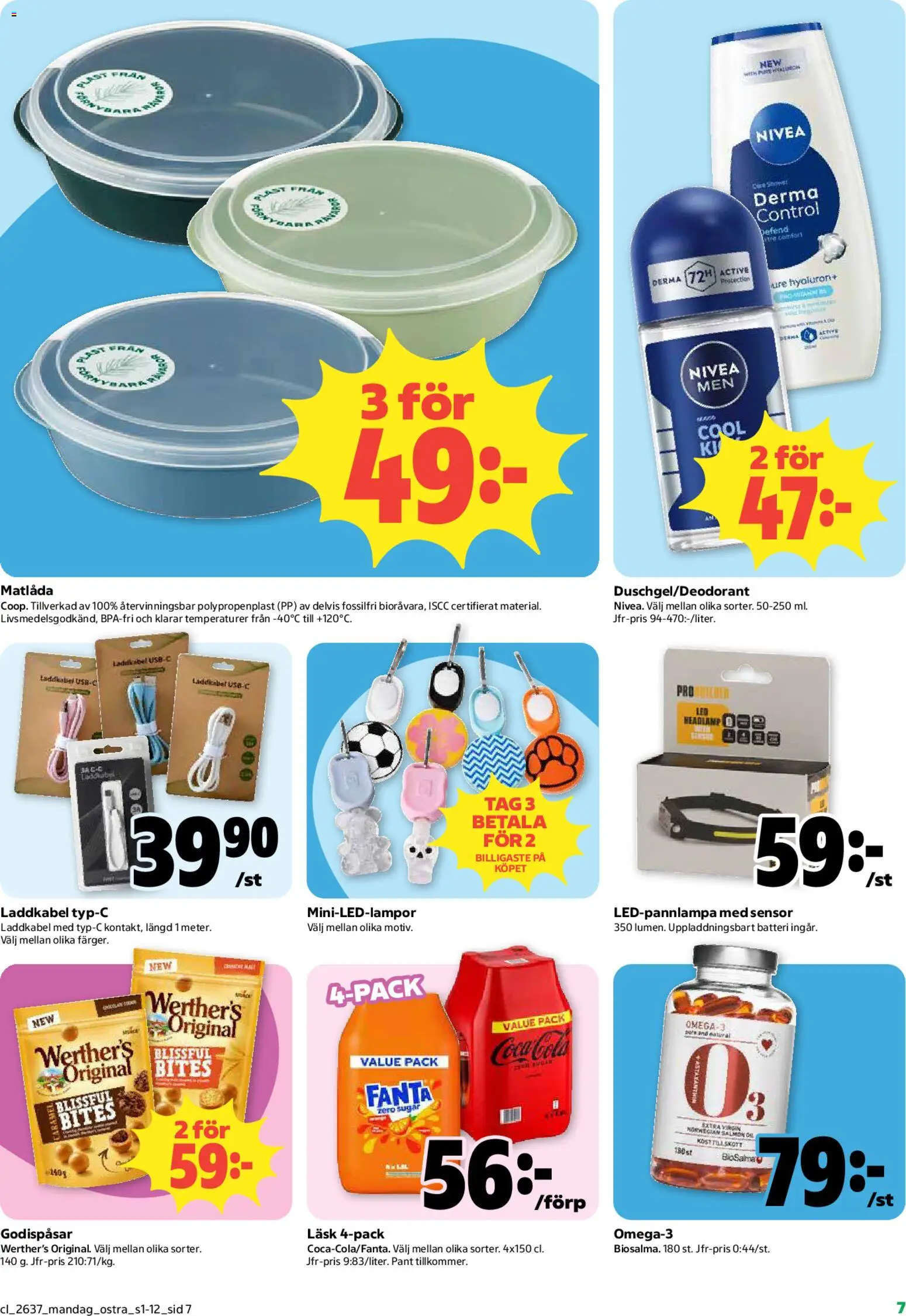 Coop reklamblad aktuell från 07/09/2026 | Sida: 7 | Produkter: Batteri, Fanta, Nivea, Matlåda