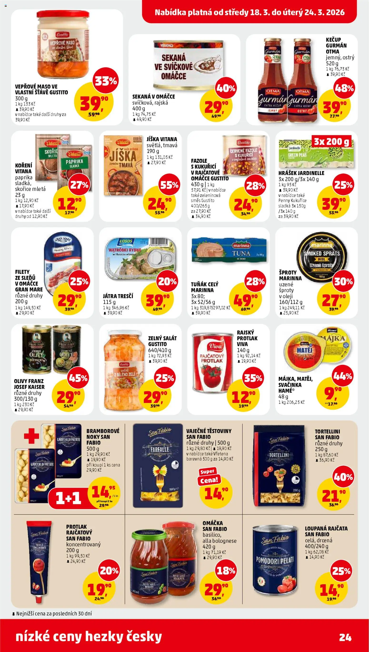 Penny Market leták od 18.03.2026 | Strana: 24 | Produkty: Tuňák, Zelí, Noky, Maso