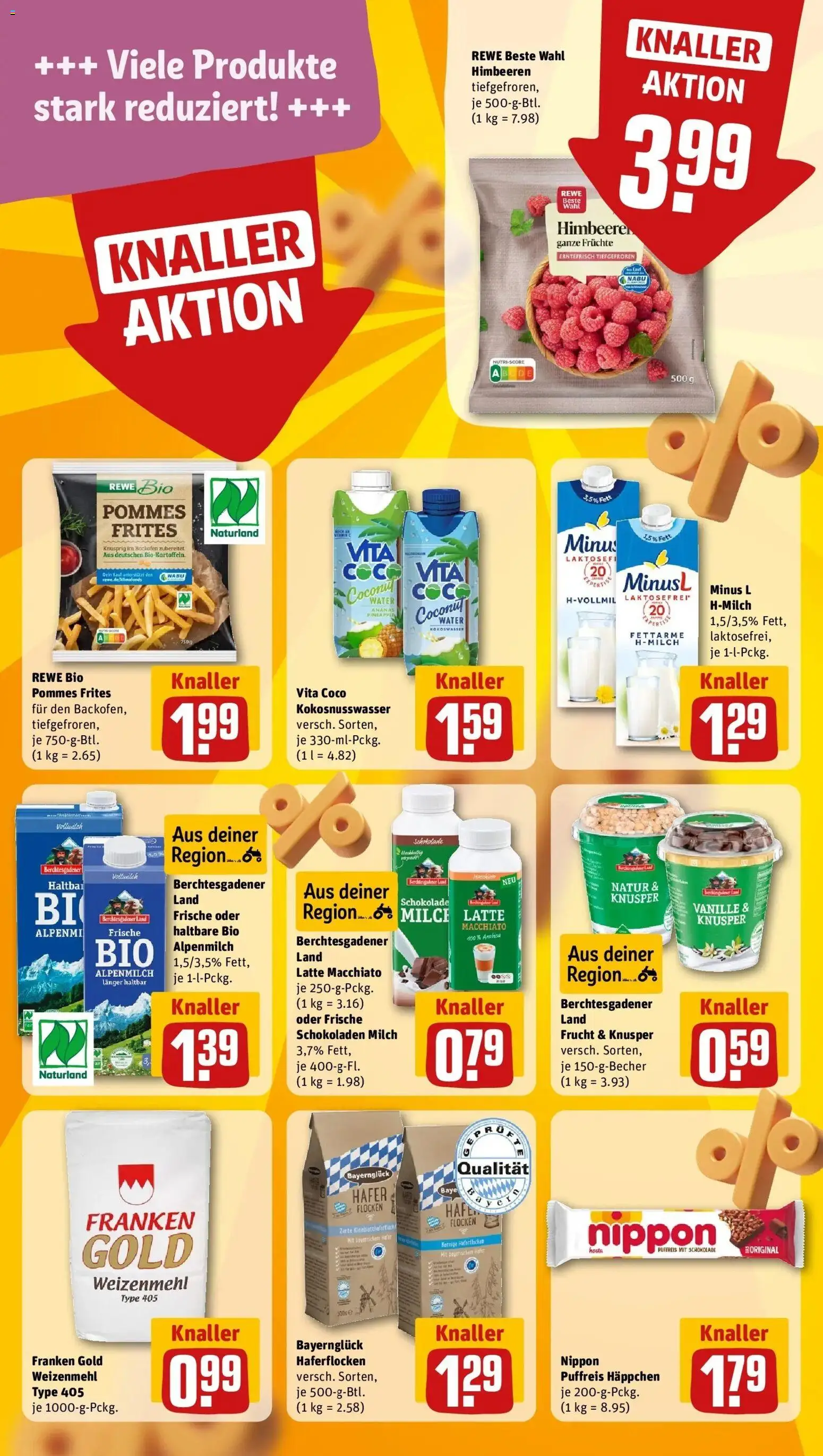 REWE Prospekt ab 31.08.2026 zum Blättern » Angebote | Seite: 16 | Produkte: Himbeeren, Milch, Backofen, Flocken