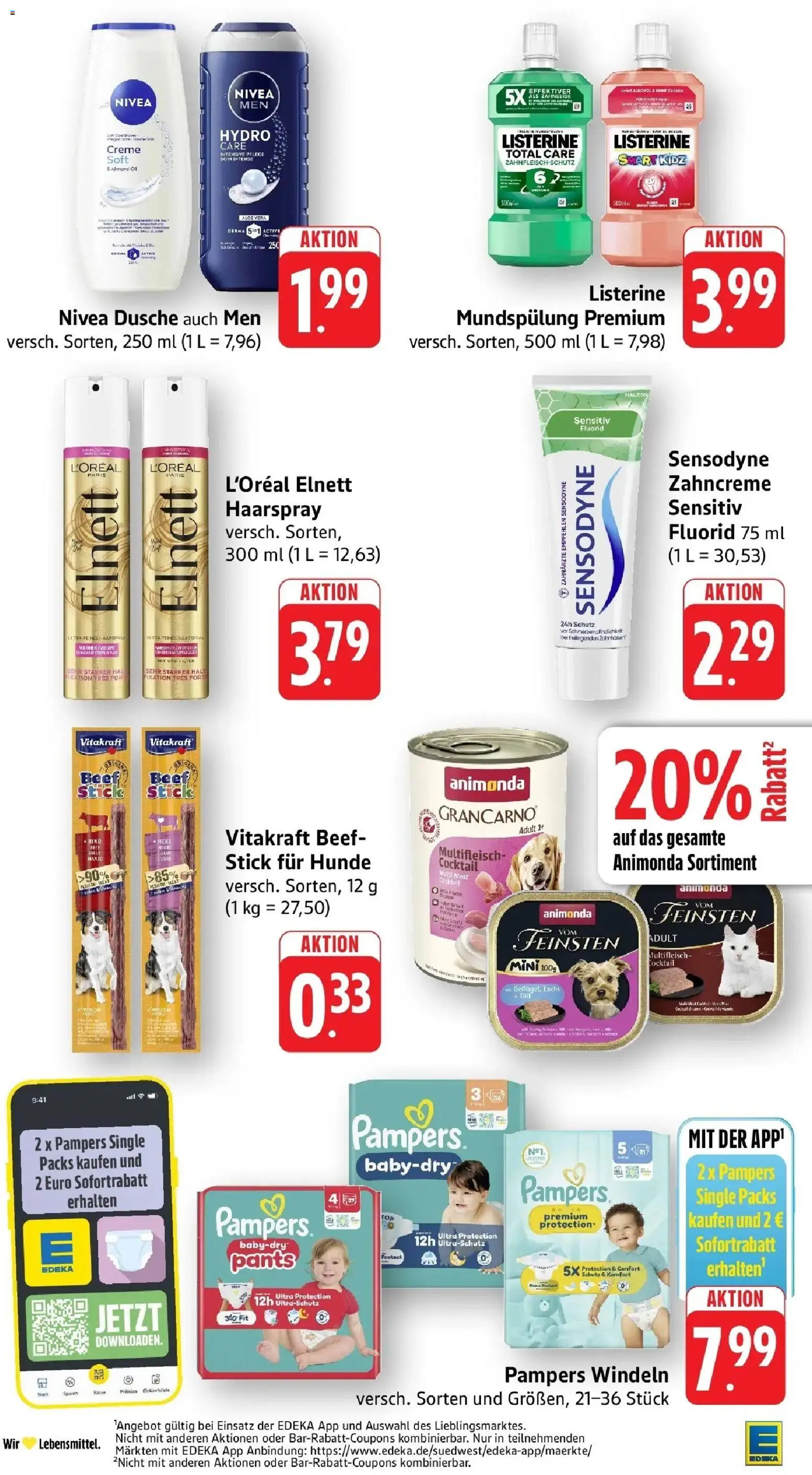Edeka Prospekt Vaihingen-Kleinglattbach (ab 31.08.2026) » Angebote Online | Seite: 39 | Produkte: Pampers, Haarspray, Creme, Listerine