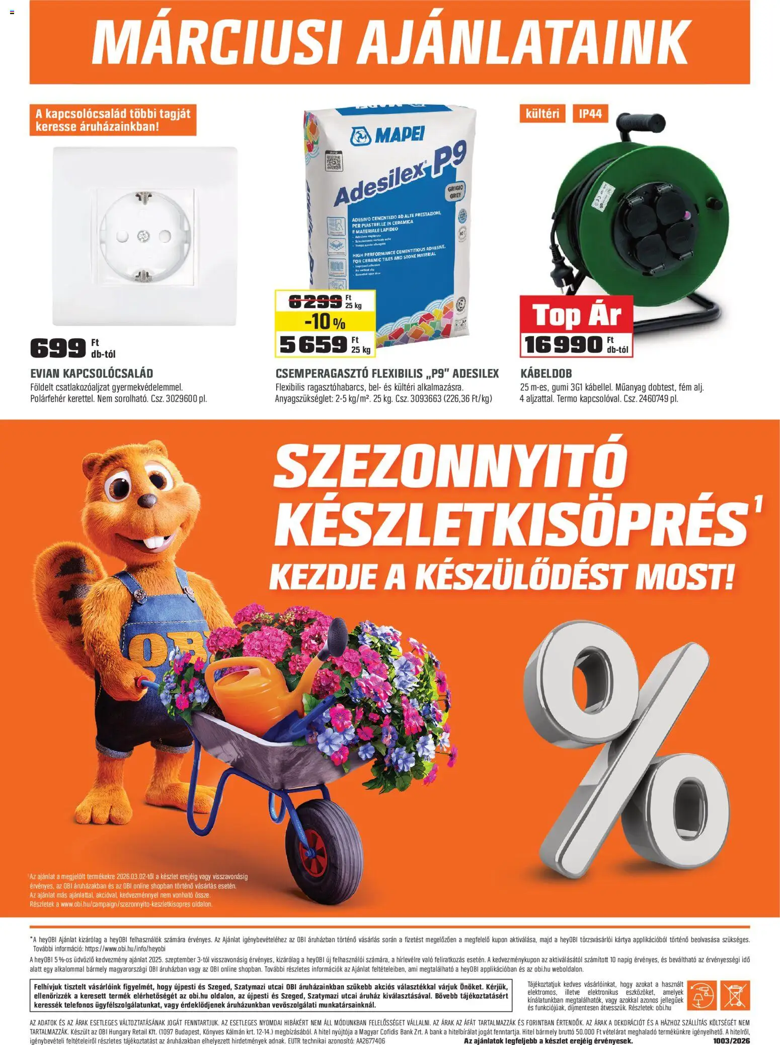 OBI akciós ujság - amely érvényes a következő dátumtól: 03.03.2026 | Oldal: 32
