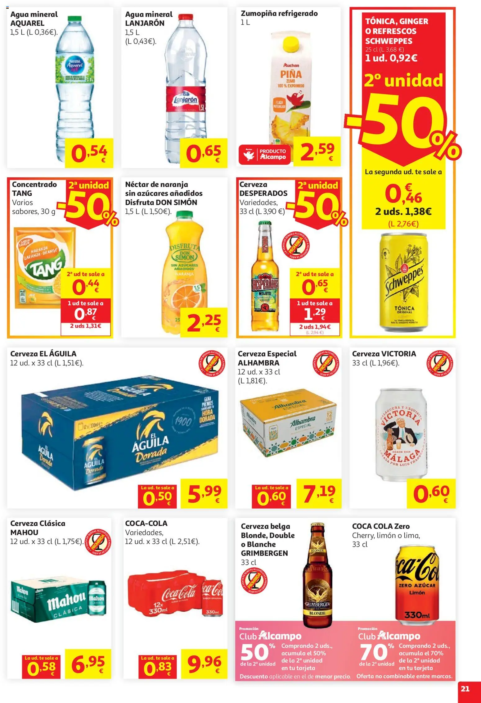 Alcampo HG Nacional │ válido desde el 05.05.2026 | Página: 21 | Productos: Piña, Té, Néctar, Agua mineral