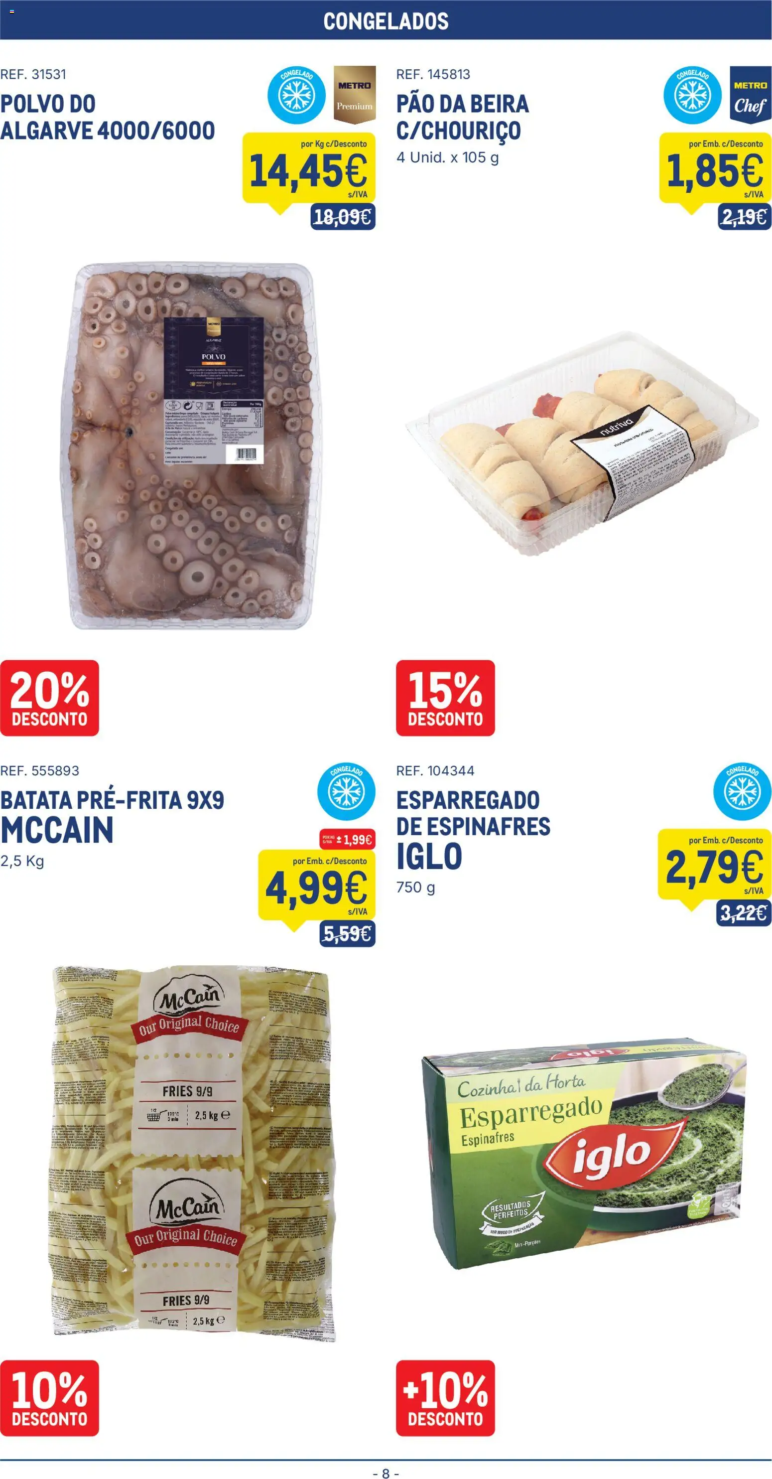 Makro Folheto │ válido de 26.05.2026 | Página: 8 | Produtos: Batata, Espinafres, Polvo, Pão