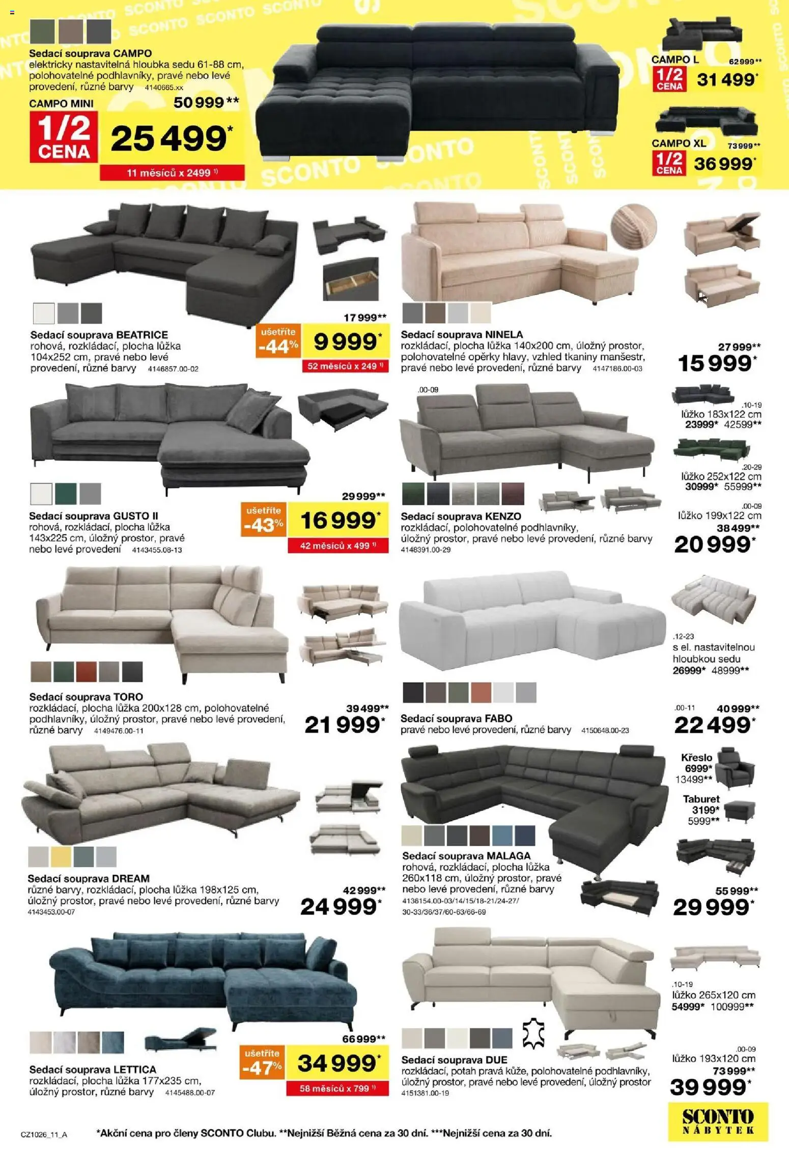 Sconto nábytek leták od 05.08.2026 | Strana: 11 | Produkty: Pronto, Sedací souprava, Nábytek, Barvy