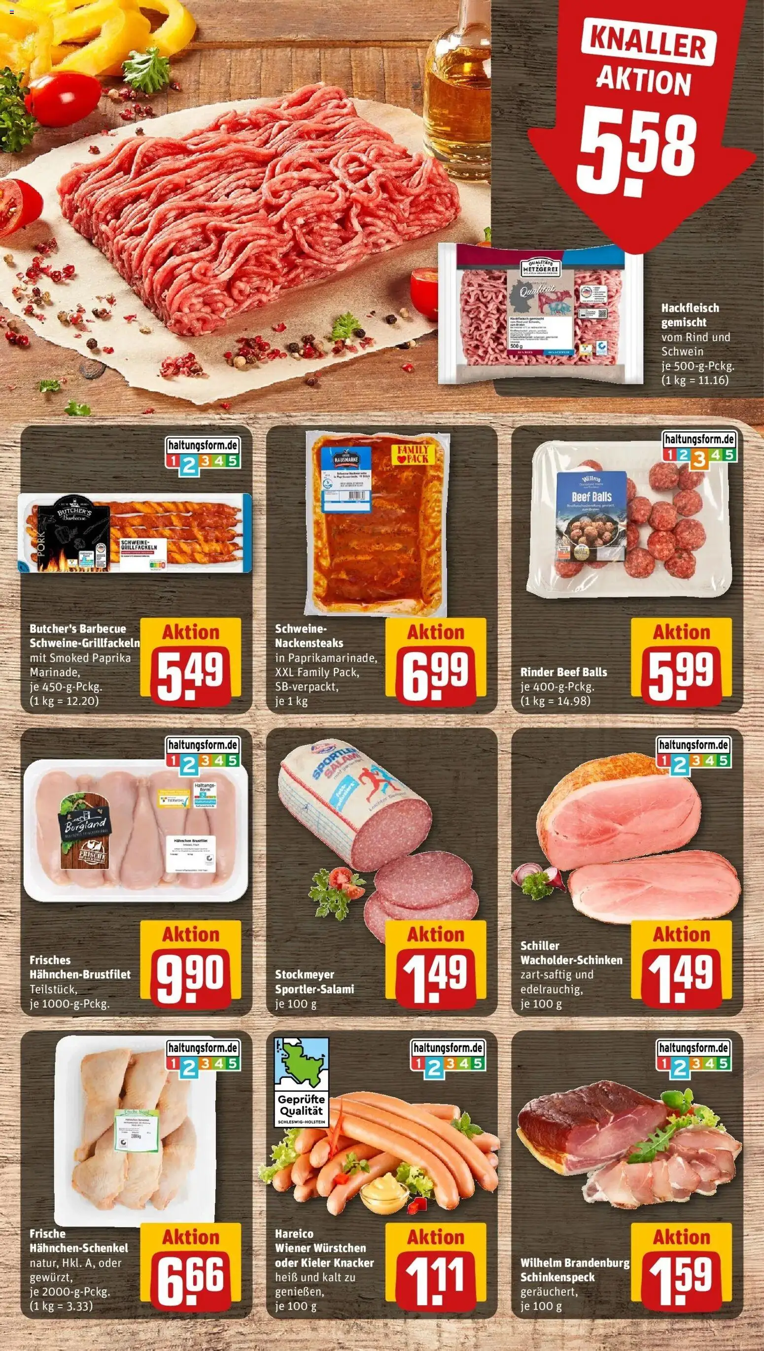 Rewe Prospekt Lübeck – gültig ab 27.07.2026 | Seite: 7 | Produkte: Nackensteaks, Wiener wurstchen, Hahnchenschenkel, Paprika