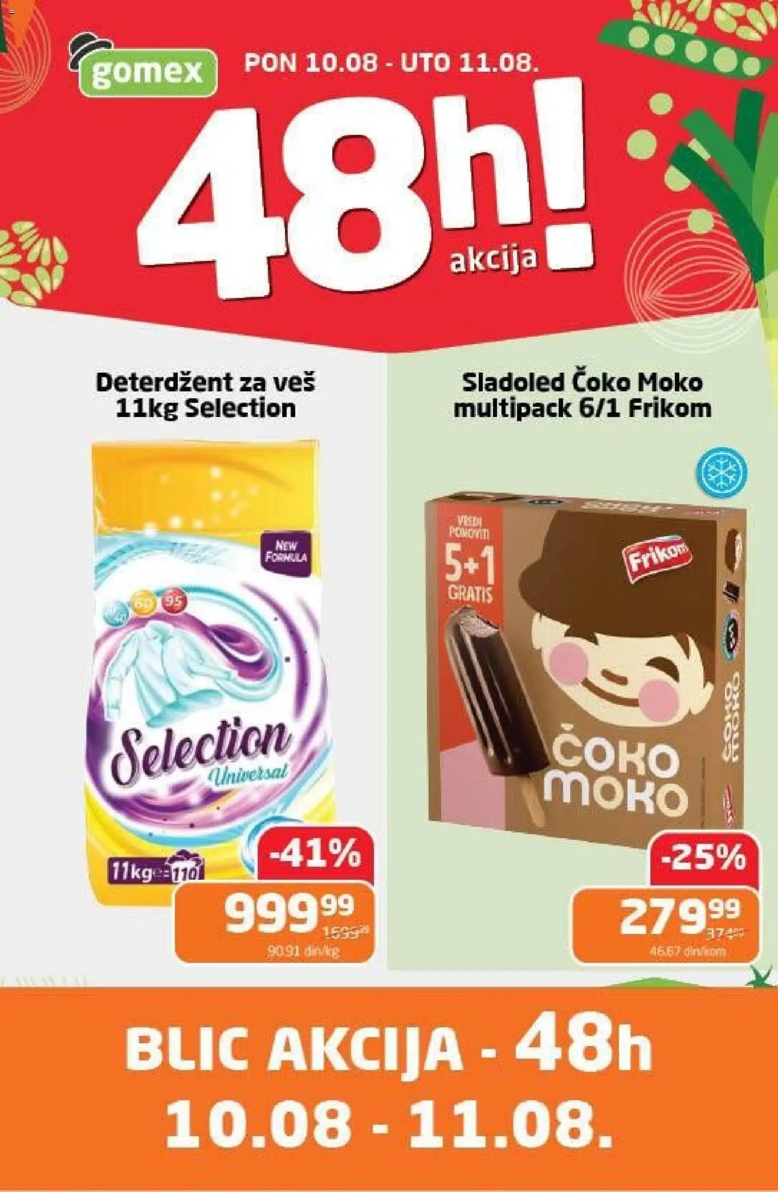 Gomex katalog - važi od 10.08.2026 | Strana: 1 | Proizvode: Deterdžent, Sladoled