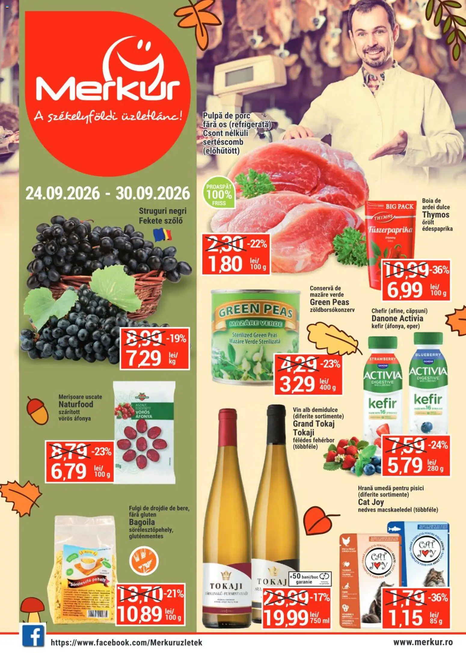Noul catalog Merkur – valabil de la 24.09.2026 | Pagină: 1 | Produse: Mazăre, Vin alb, Ardei, Danone