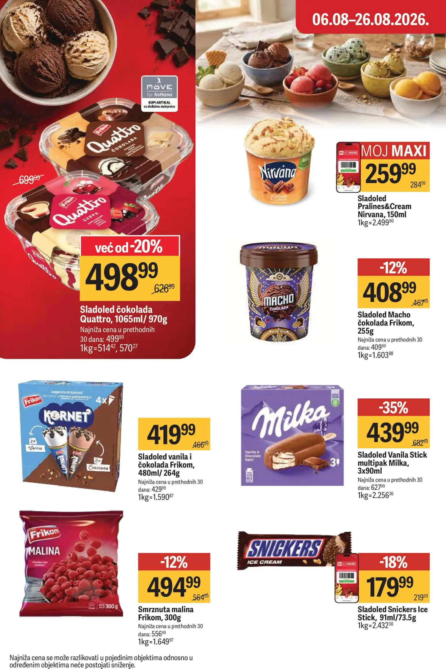 Maxi katalog - važi od 06.08.2026 | Strana: 16 | Proizvode: Milka, Sladoled, Malina, Čokolada