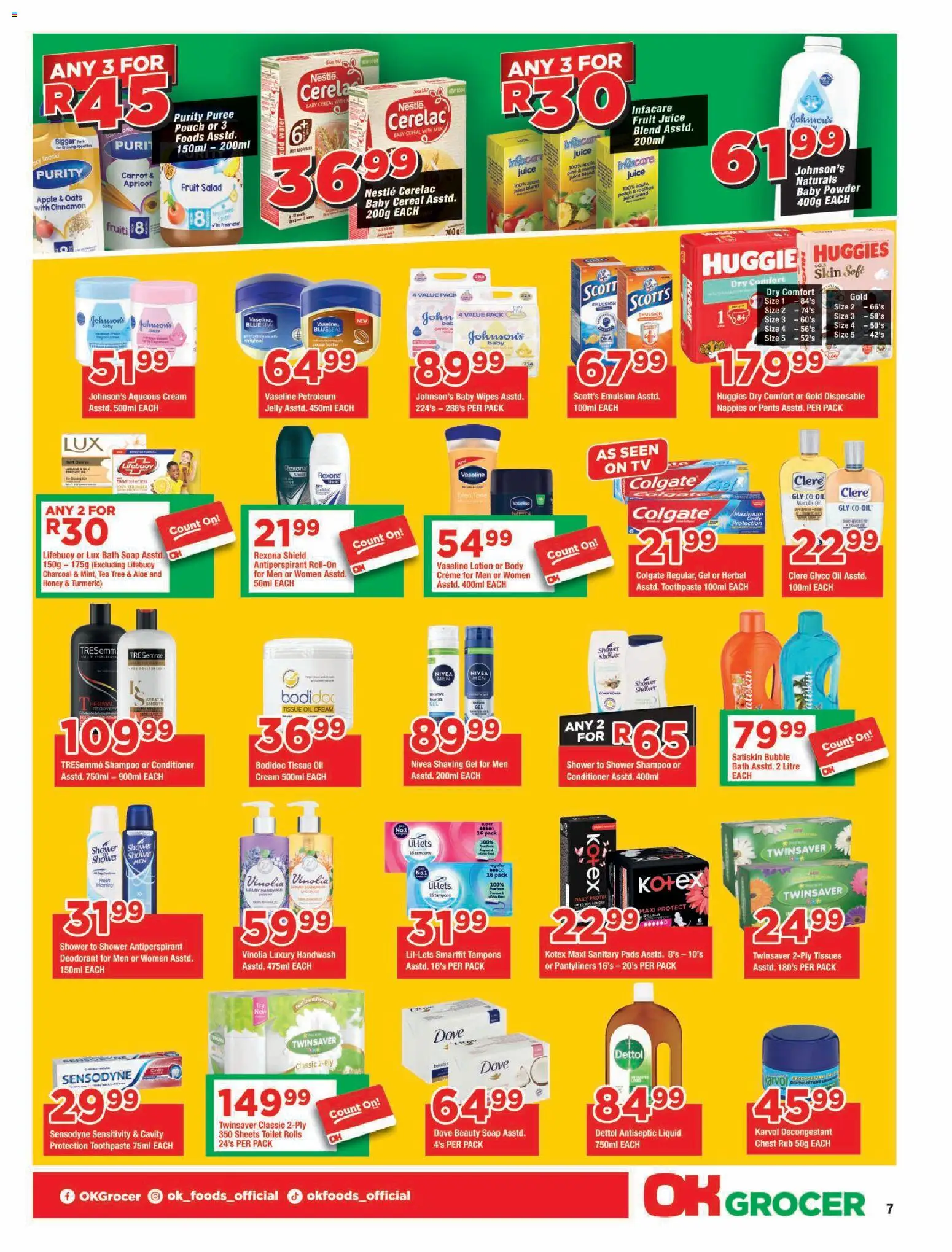 New OK Foods catalogue – valid from 23/09/2026 | Page: 7 | Products: Salad, Fruit, Lotion, Tissues
