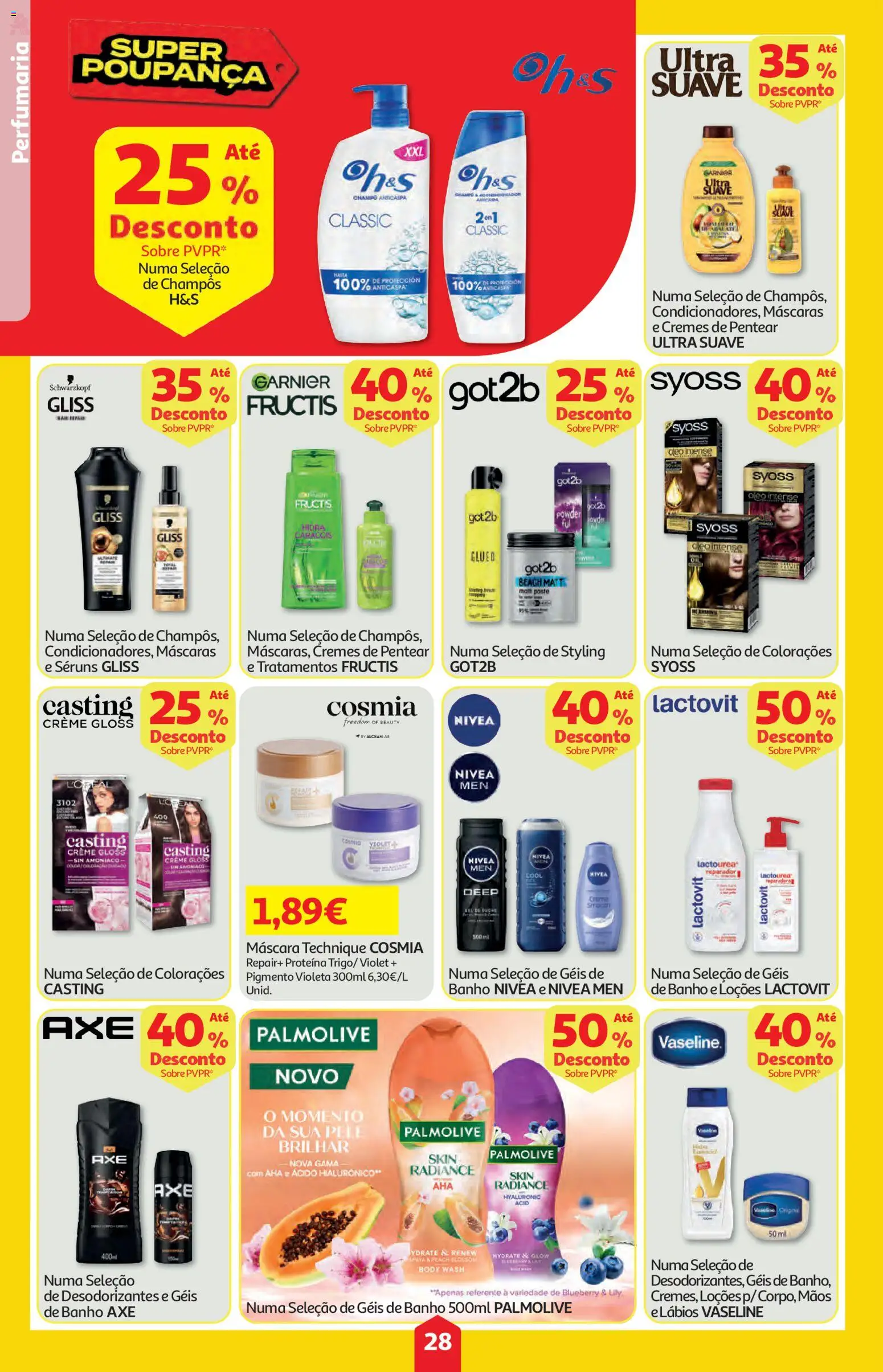 Auchan folheto │ válido de 02/07/2026 | Página: 28 | Produtos: Gloss, Banho, Creme, Proteina