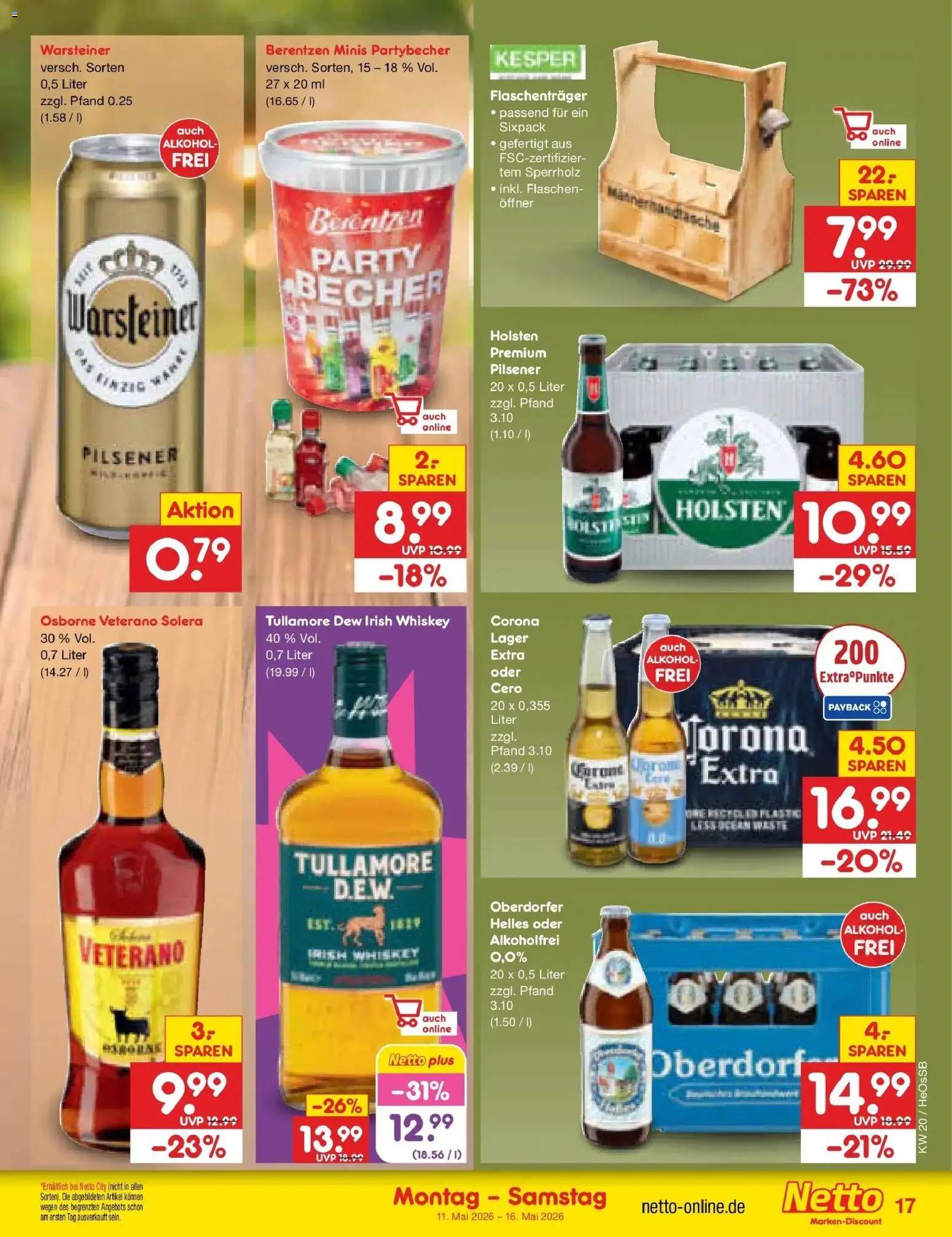 Netto Marken-Discount Prospekt Kröpelin	 – gültig ab 10.05.2026 | Seite: 22 | Produkte: Osborne, Holsten, Warsteiner, Whiskey