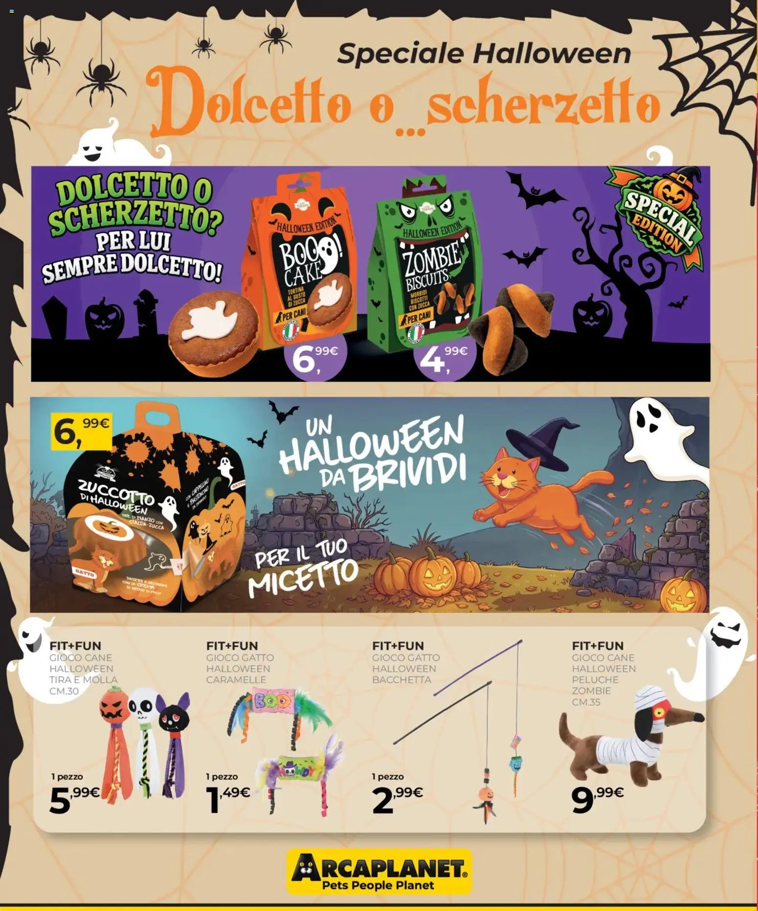 Volantino Arcaplanet del 01/10/2026 | Pagina: 28 | Prodotti: Peluche, Caramelle, Zucca, Gioco