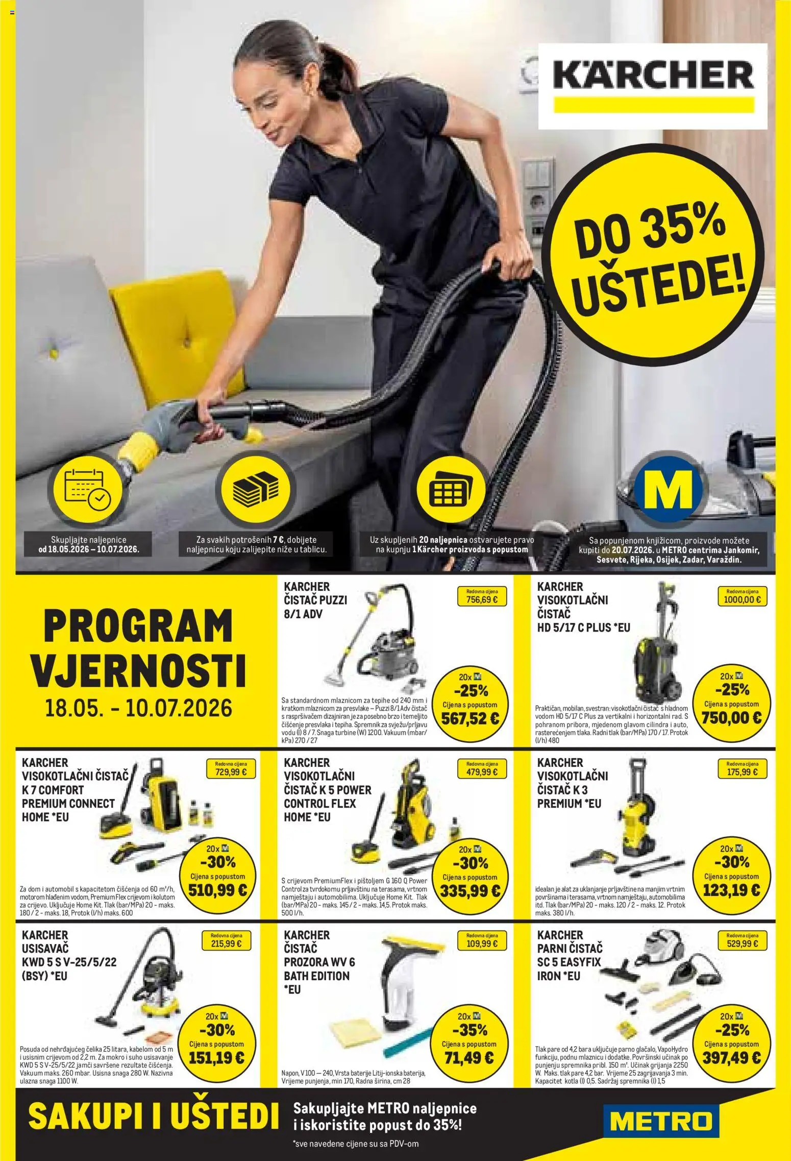 Metro katalog | vrijedi od 18.05.2026 | Stranica: 12 | Proizvodi: Usisavač, Alat, Kärcher, Visokotlačni čistač