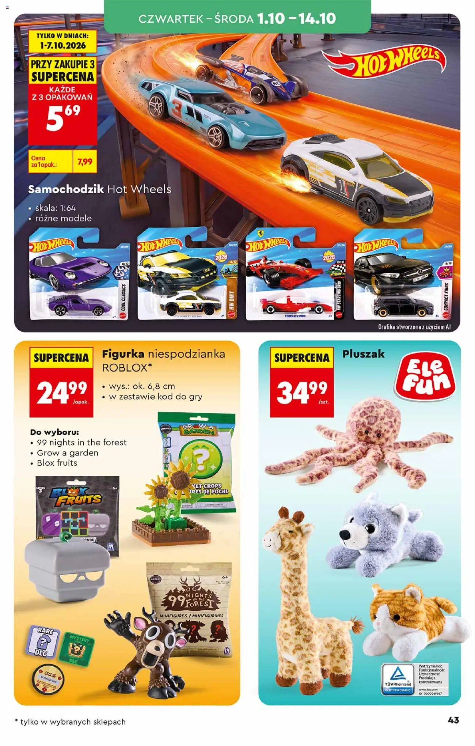 Biedronka gazetka - Hity i inspiracje od 26.09.2026 | Strona: 43 | Produkty: Hot wheels, Gry