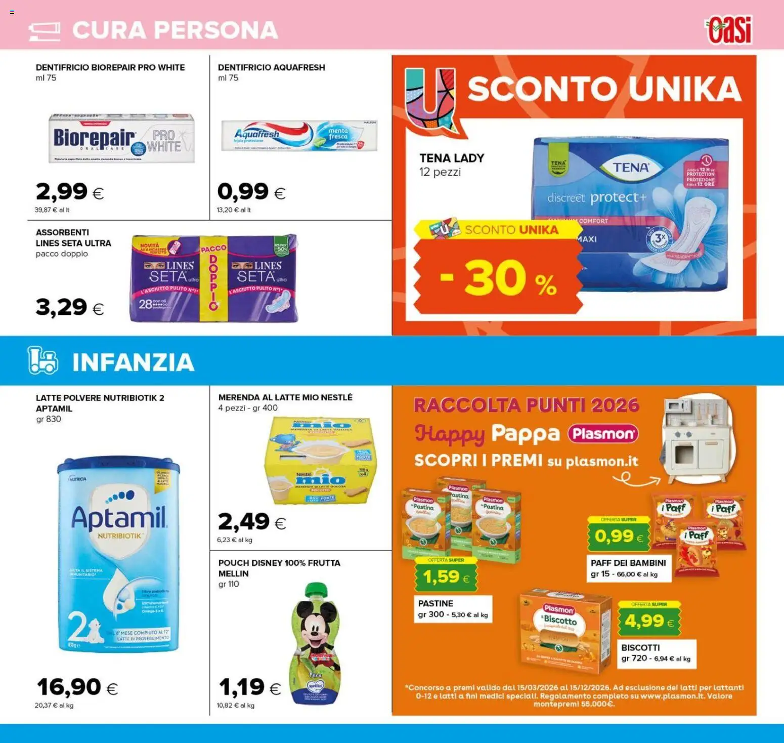 Volantino Oasi del 03/09/2026 | Pagina: 25 | Prodotti: Frutta, Latte, Assorbenti, Menta