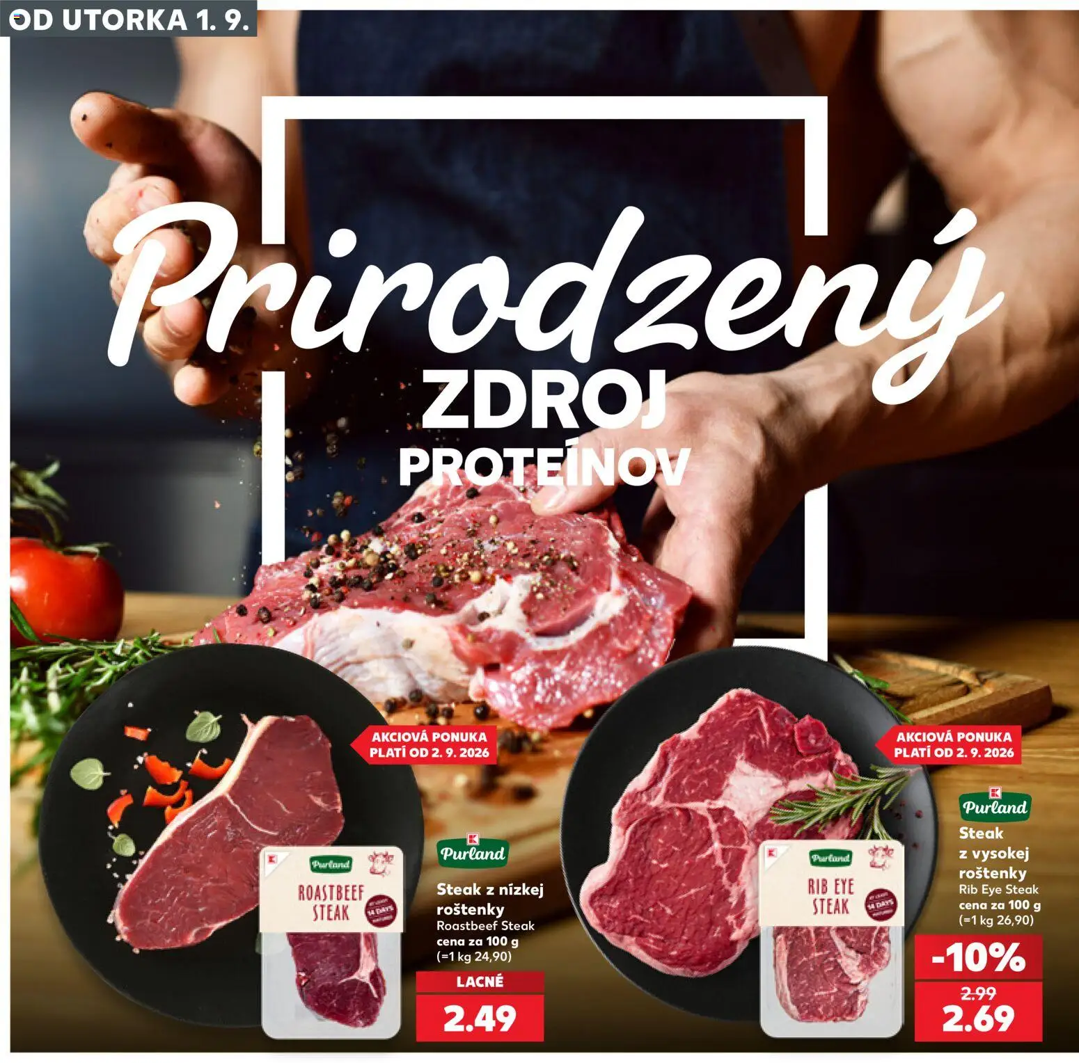 Kaufland SK akciós ujság - amely érvényes a következő dátumtól: 2026.09.01. | Oldal: 24 | Termékek: Steak