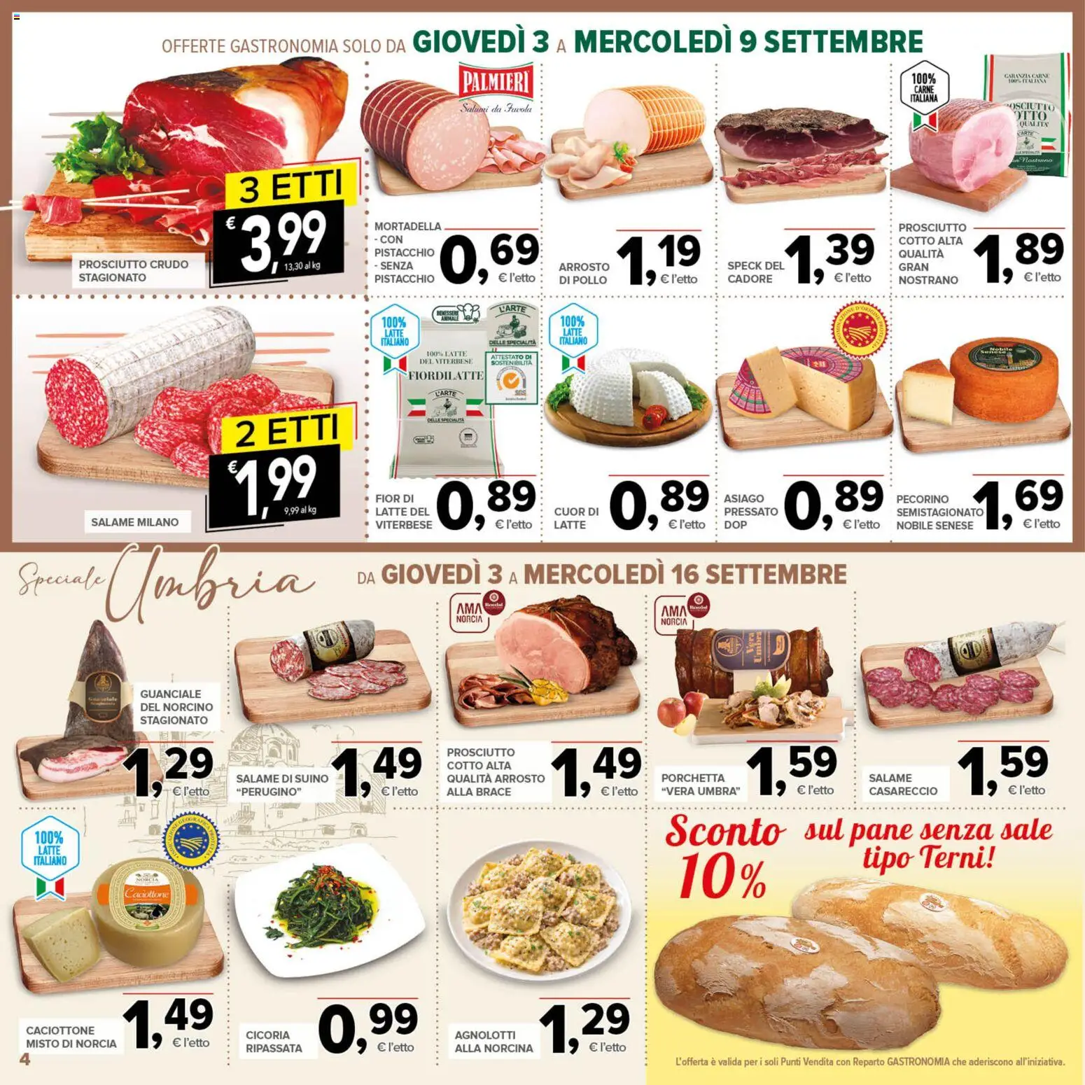 Volantino Todis del 03/09/2026 | Pagina: 4 | Prodotti: Arrosto, Suino, Latte, Letto