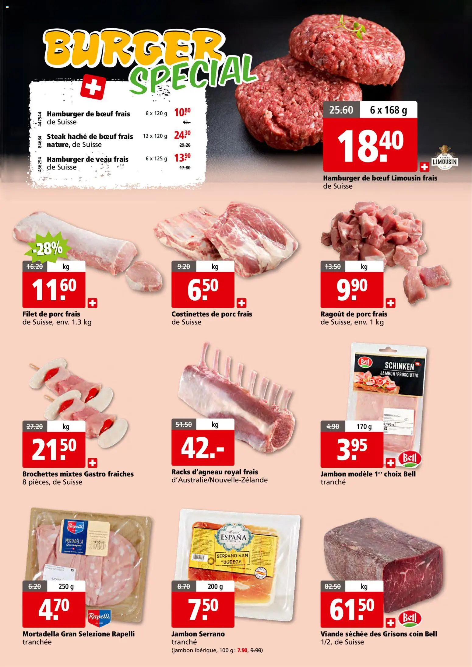 Aligro aktionen 2000 Chavannes, Matran, Genève, Sion – gültig ab 04.05.2026 | Seite: 3 | Produkte: Burger, Schinken