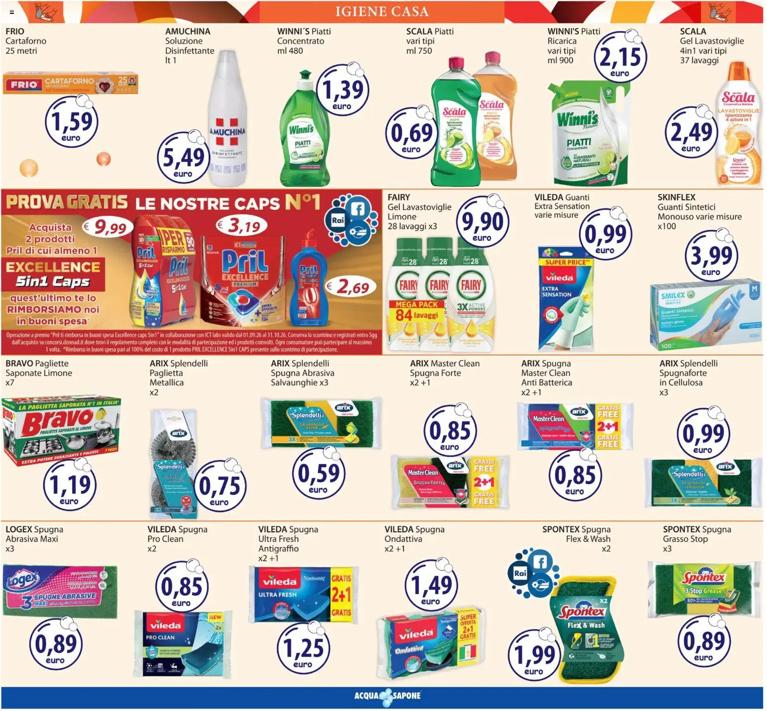 Volantino Acqua e Sapone del 24/09/2026 | Pagina: 13 | Prodotti: Limone, Guanti, Lavastoviglie, Scala