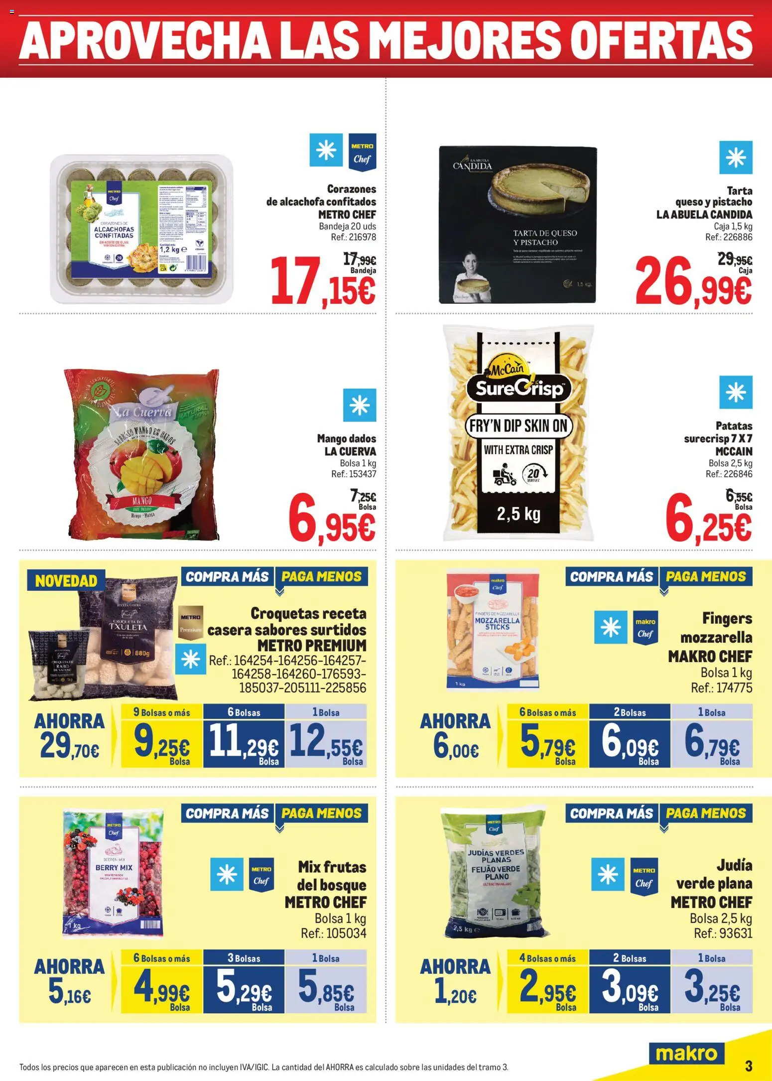 Makro Precios Norte II │ válido desde el 20/07/2026 | Página: 3 | Productos: Aceite de oliva, Bolsa, Croquetas, Bandeja