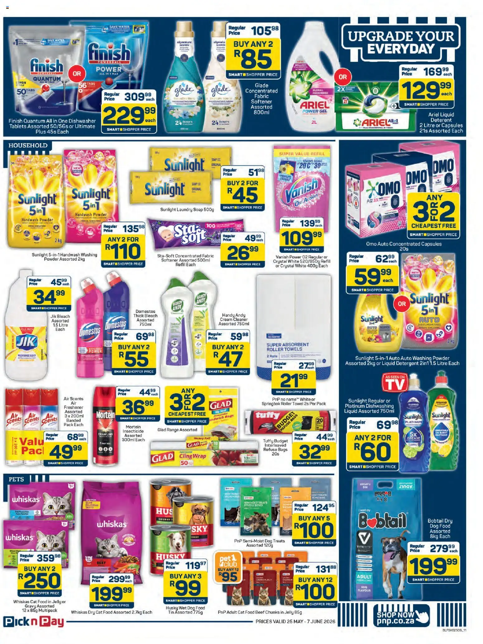 New Pick n Pay catalogue – valid from 25.05.2026 | Page: 11 | Products: Refuse bags, Soap, Dishwasher tablets, Dog food