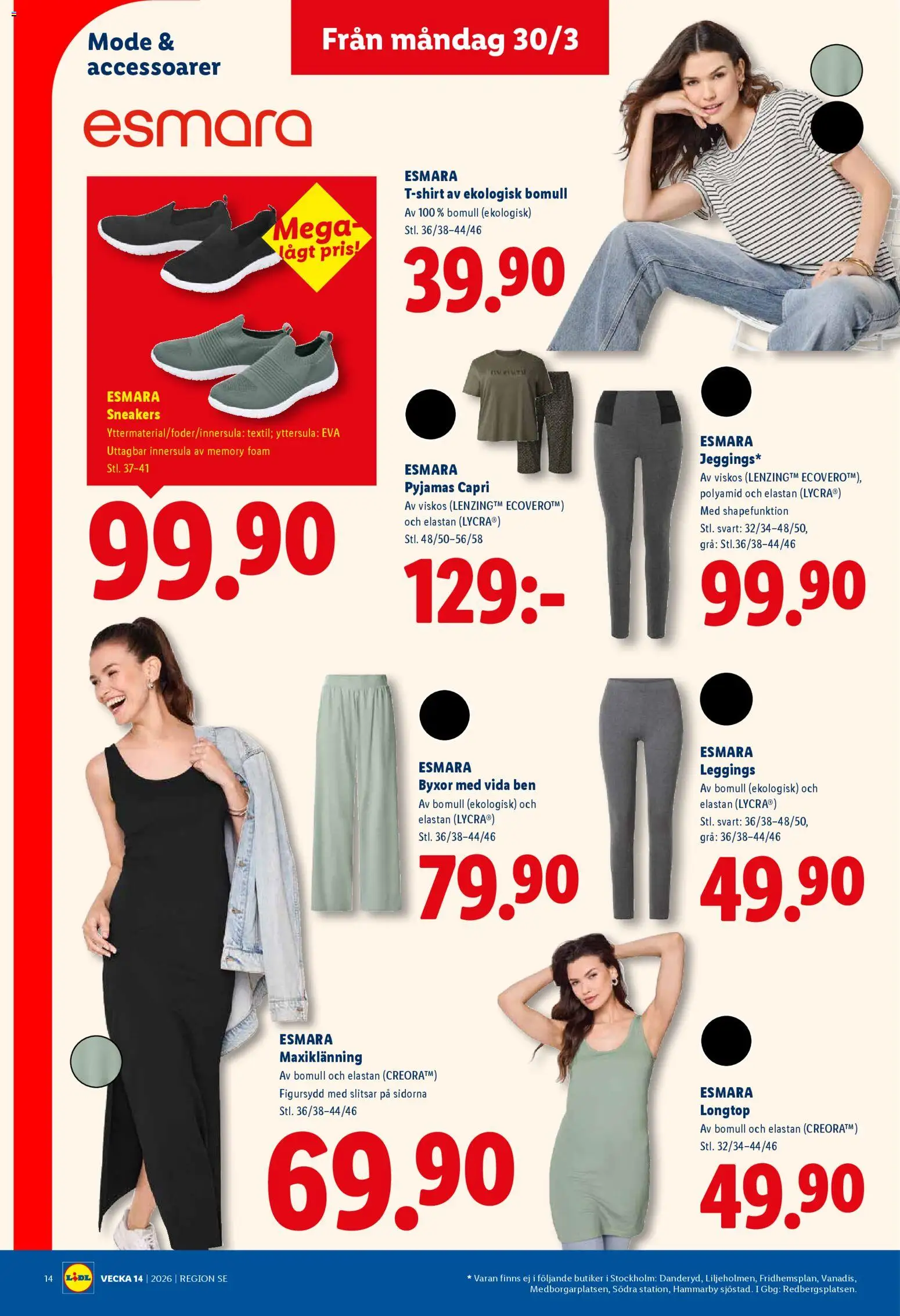 Lidl reklamblad aktuell från 01/04/2026 | Sida: 16 | Produkter: Byxor, Pyjamas, Leggings, Sneakers