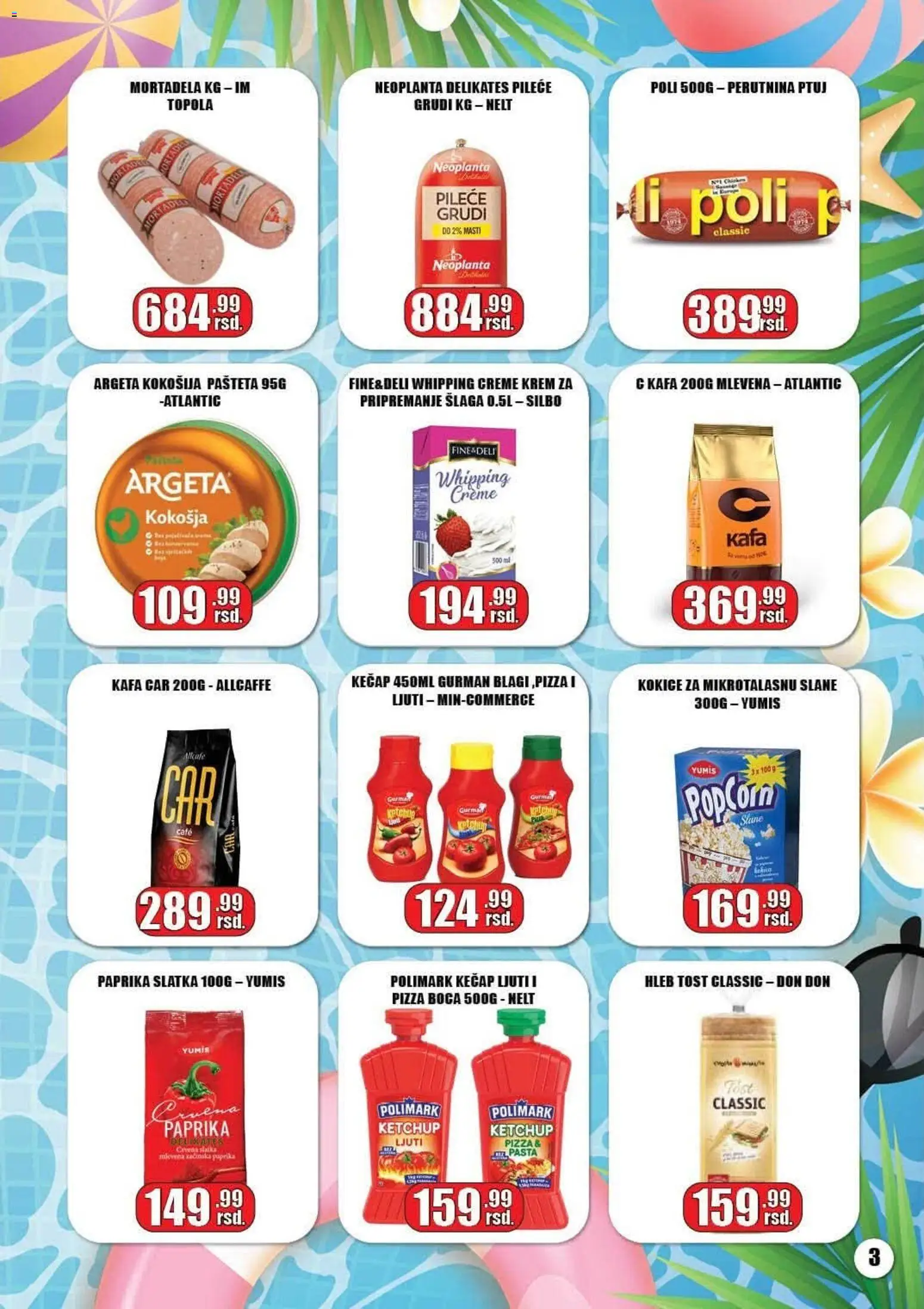 Gala MARKET katalog - važi od 05.07.2026 | Strana: 3 | Proizvode: Mortadela, Kafa, Perutnina Ptuj, Pašteta