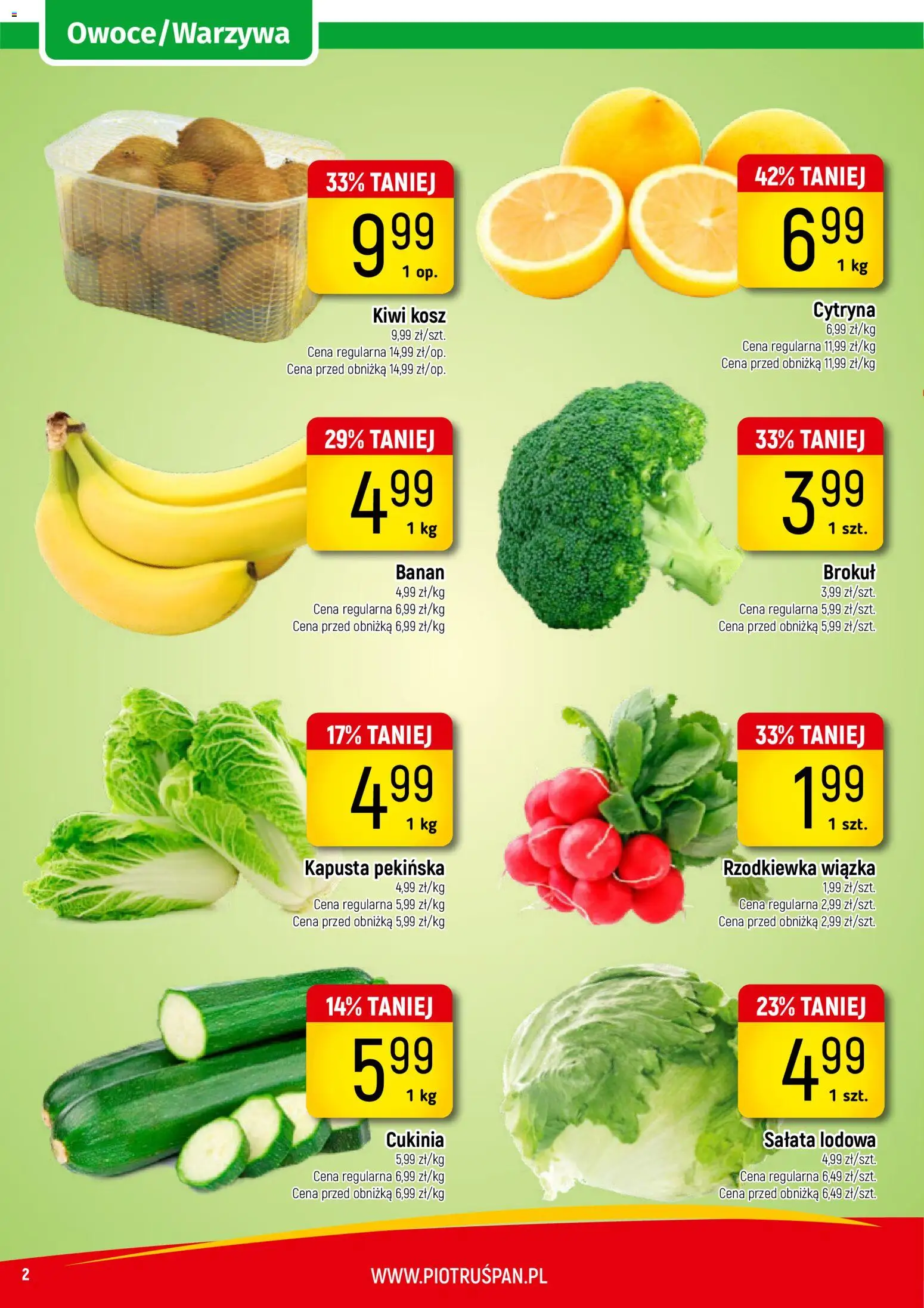 Piotruś Pan gazetka od 10.10.2026 | Strona: 2 | Produkty: Kapusta pekińska, Brokuł, Cukinia, Banan