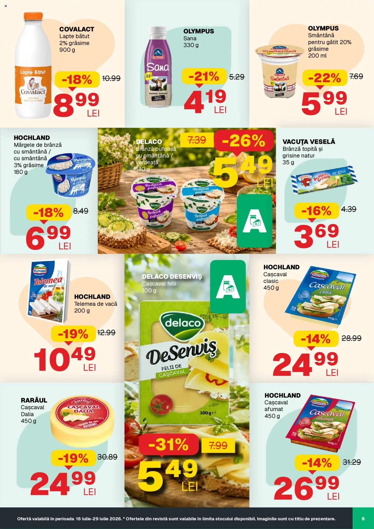 Noul catalog Annabella – valabil de la 16.07.2026 | Pagină: 5 | Produse: Delaco, Cașcaval, Hochland, Verdeață
