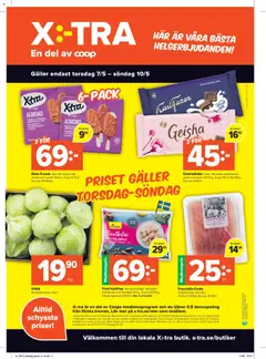 Coop X:-TRA erbjudanden - Förhandsvisning av reklamblad från butik Coop X:-TRA aktuell från 04.05.2026 | Sida: 4 | Produkter: Kycklingfile, Galler, Choklad, Glass
