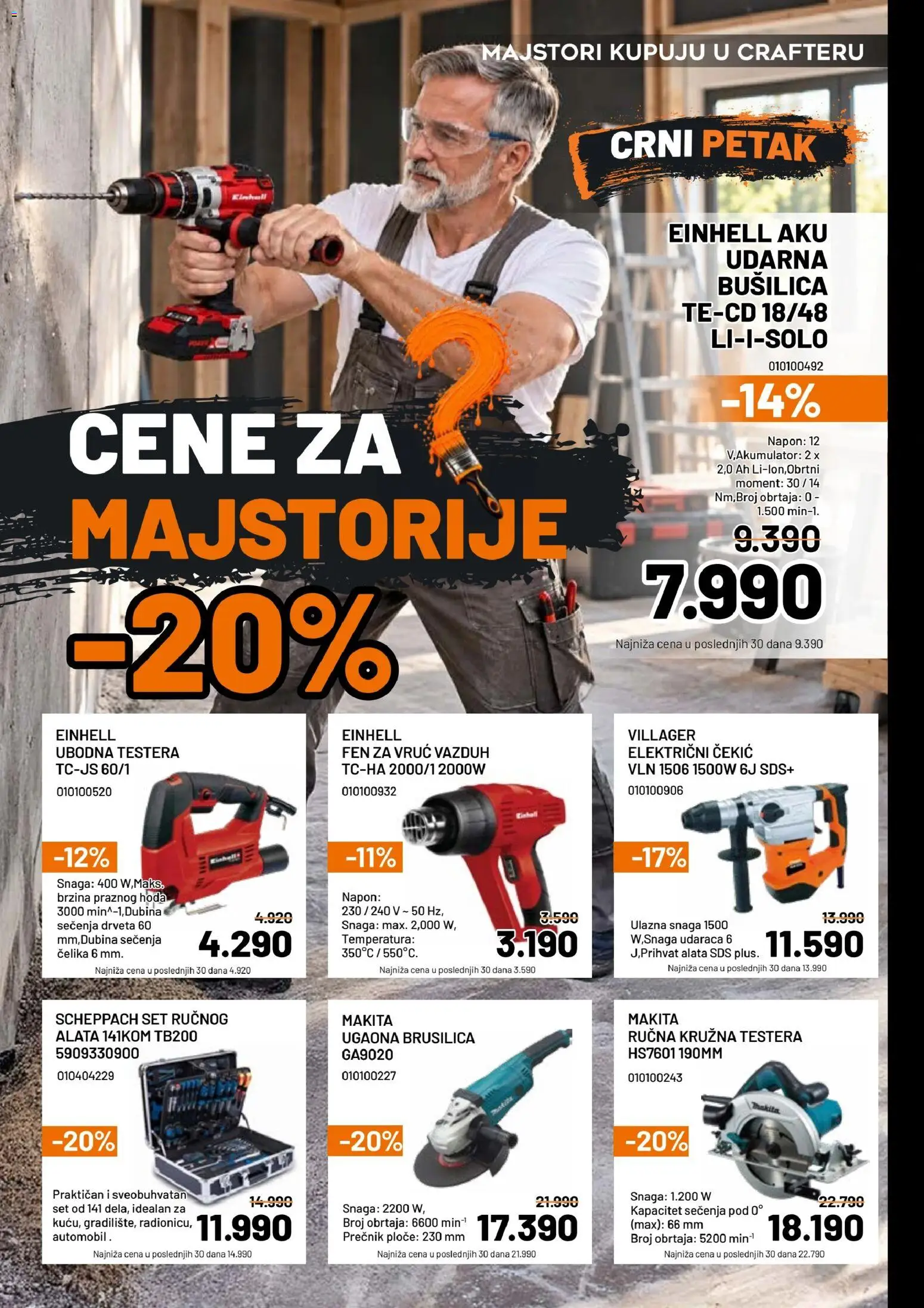 Crafter katalog - važi od 26.10.2026 | Strana: 4 | Proizvode: Čekić, Ugaona brusilica, Brusilica, Bušilica