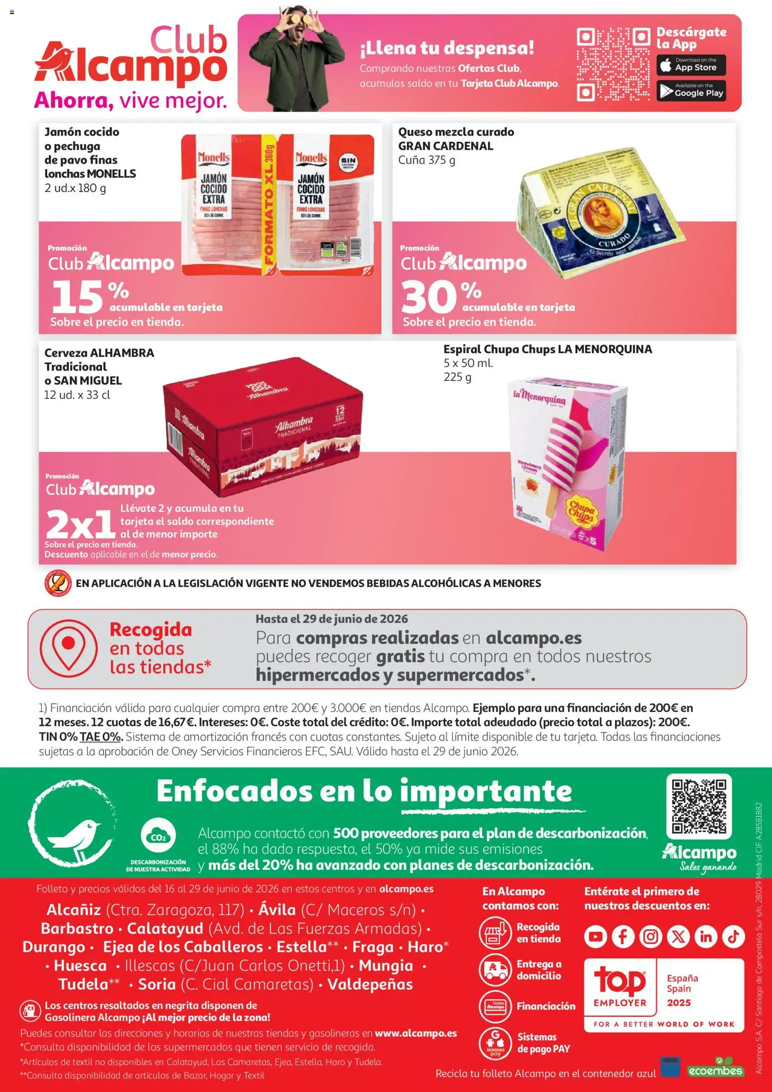 Alcampo folleto │ válido desde el 16.06.2026 | Página: 20 | Productos: Queso, Jamón, Jamón cocido, Cerveza