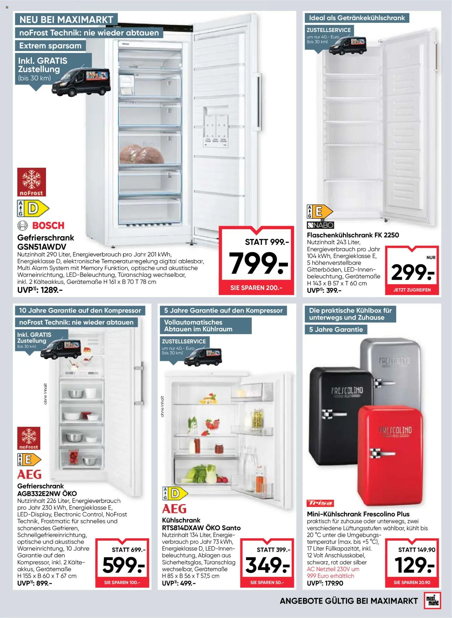 Maximarkt Flugblatt gültig ab 13.08.2026 | Seite: 21 | Produkte: Kühlschrank, Gefrierschrank