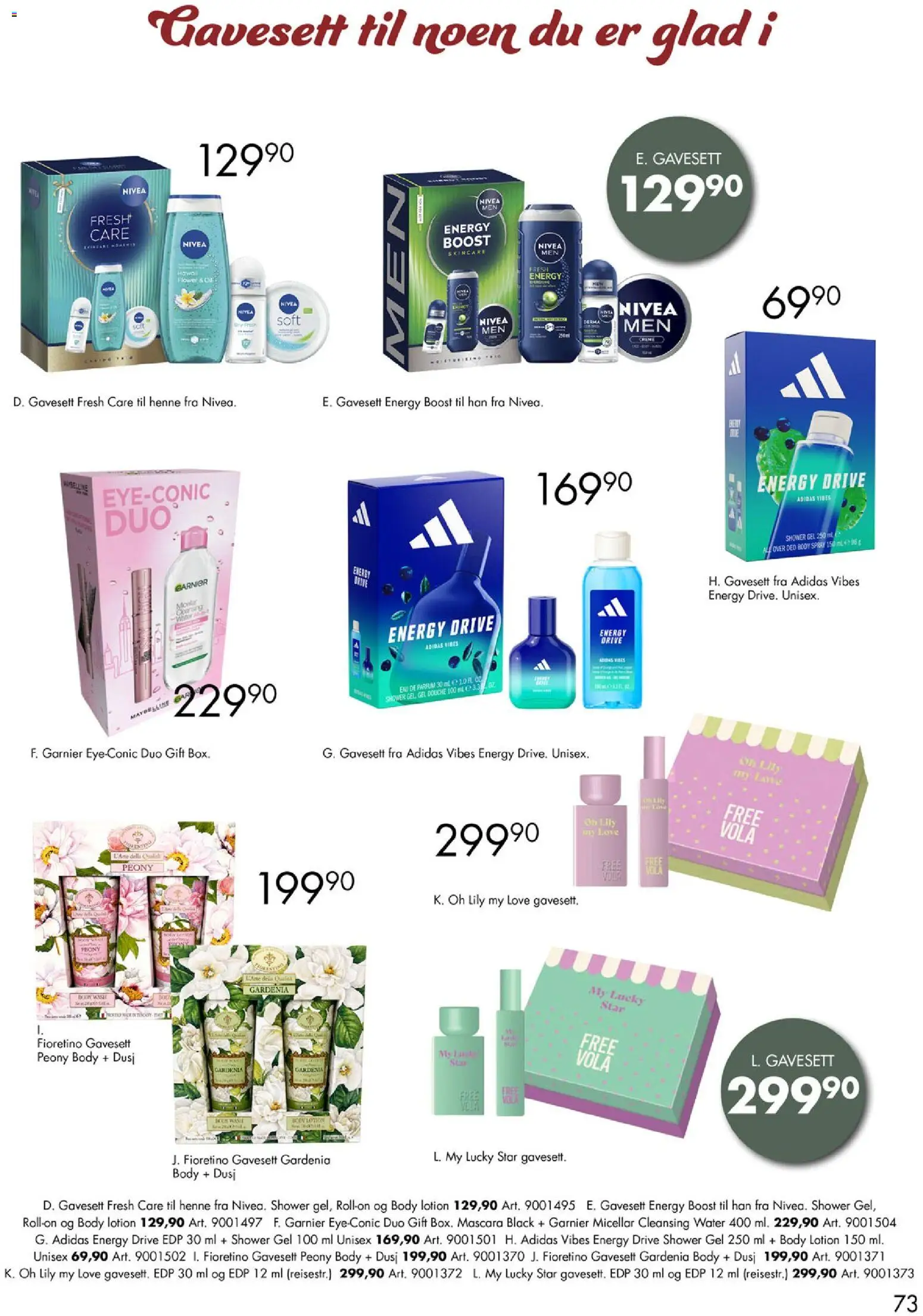 {H1} | Side: 73 | Produkter: Body, Shower Gel, Gavesett, Dusj