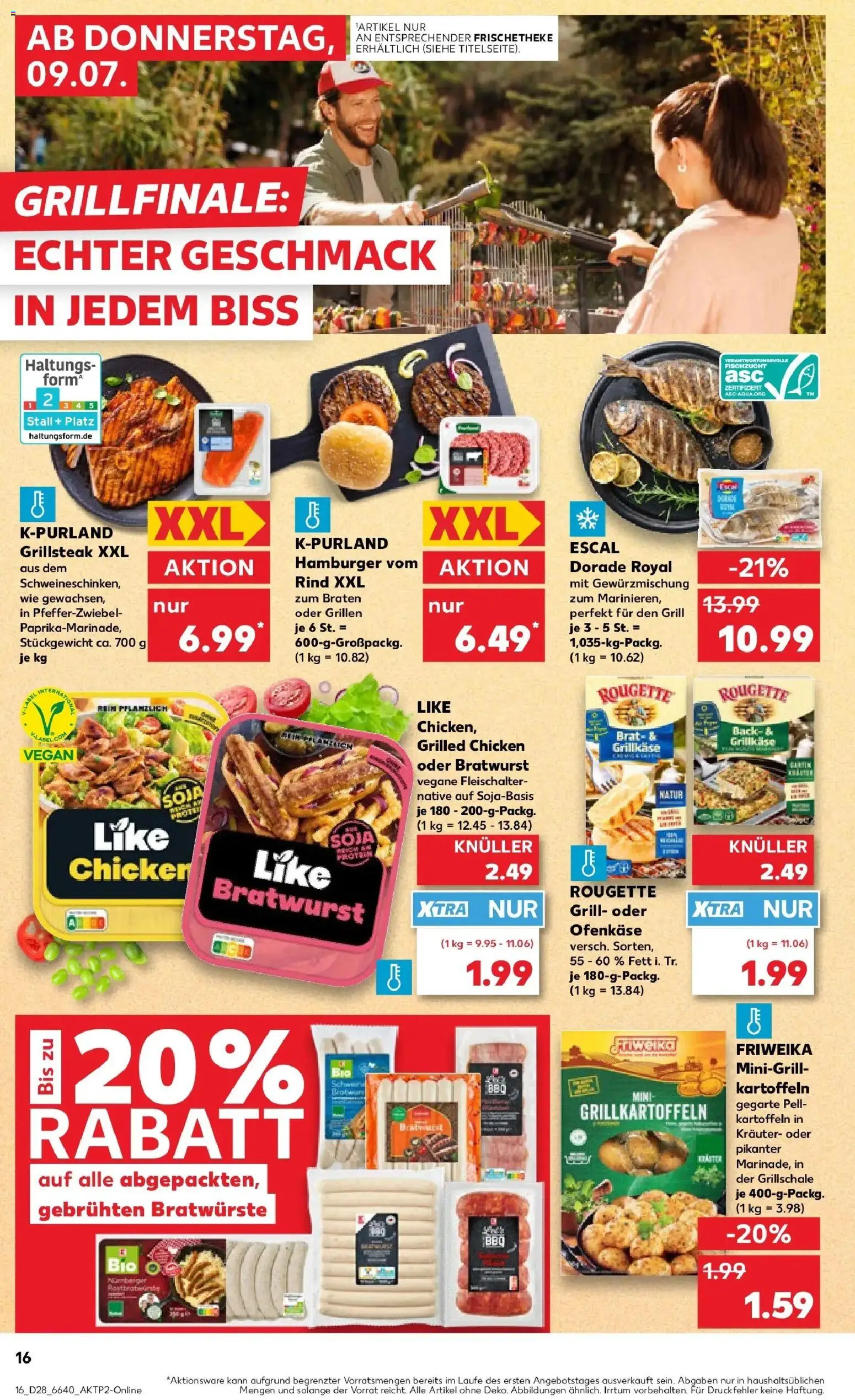 Kaufland Prospekt Biberach An Der Riß – gültig ab 09.07.2026 | Seite: 16 | Produkte: Dorade, Grill, Bratwurst, Kartoffeln