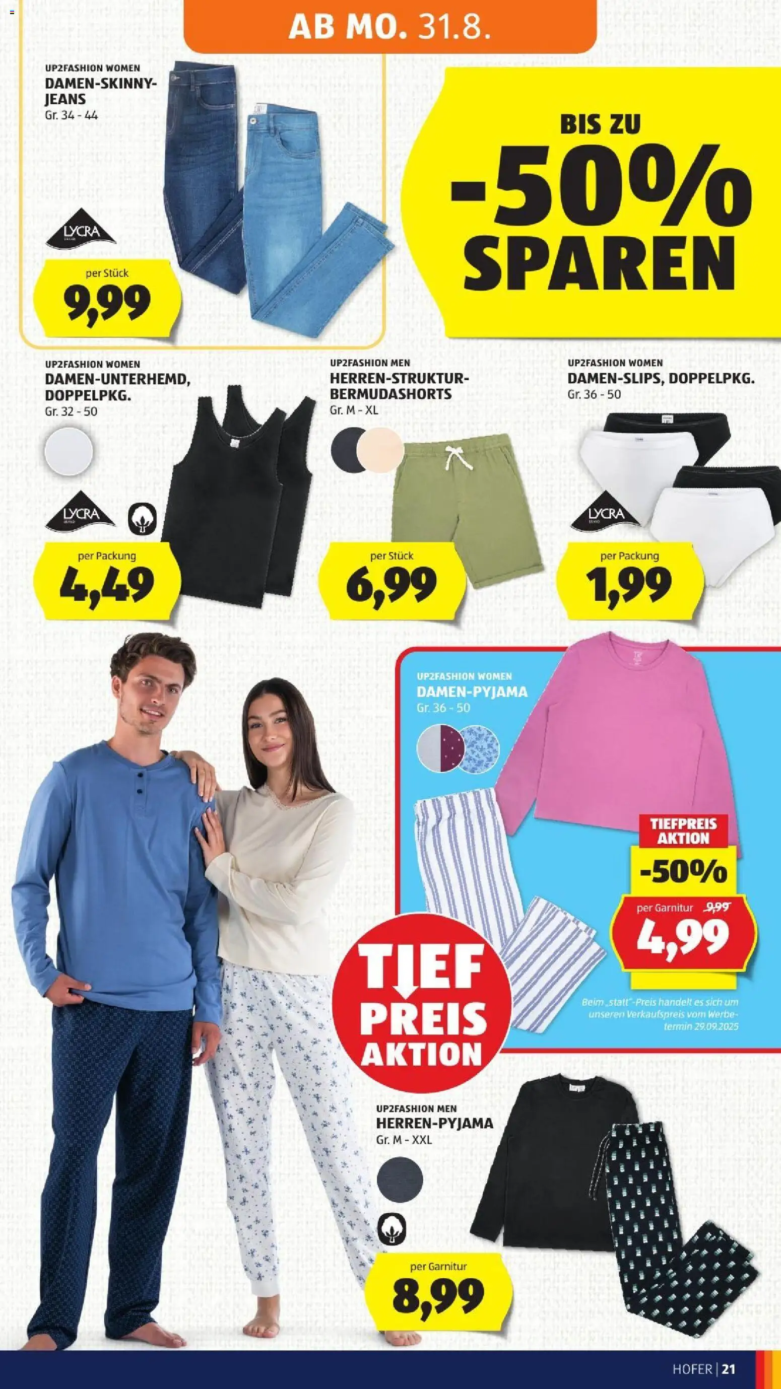 Hofer Flugblatt gültig ab 28.08.2026 | Seite: 33 | Produkte: Jeans