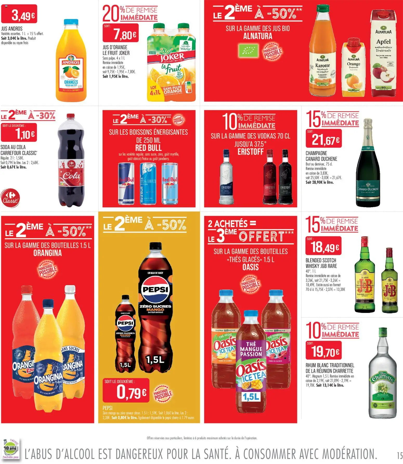 {H1} | Page: 15 | Produits: Glaces, Orangina, Orange, Rhum blanc traditionnel