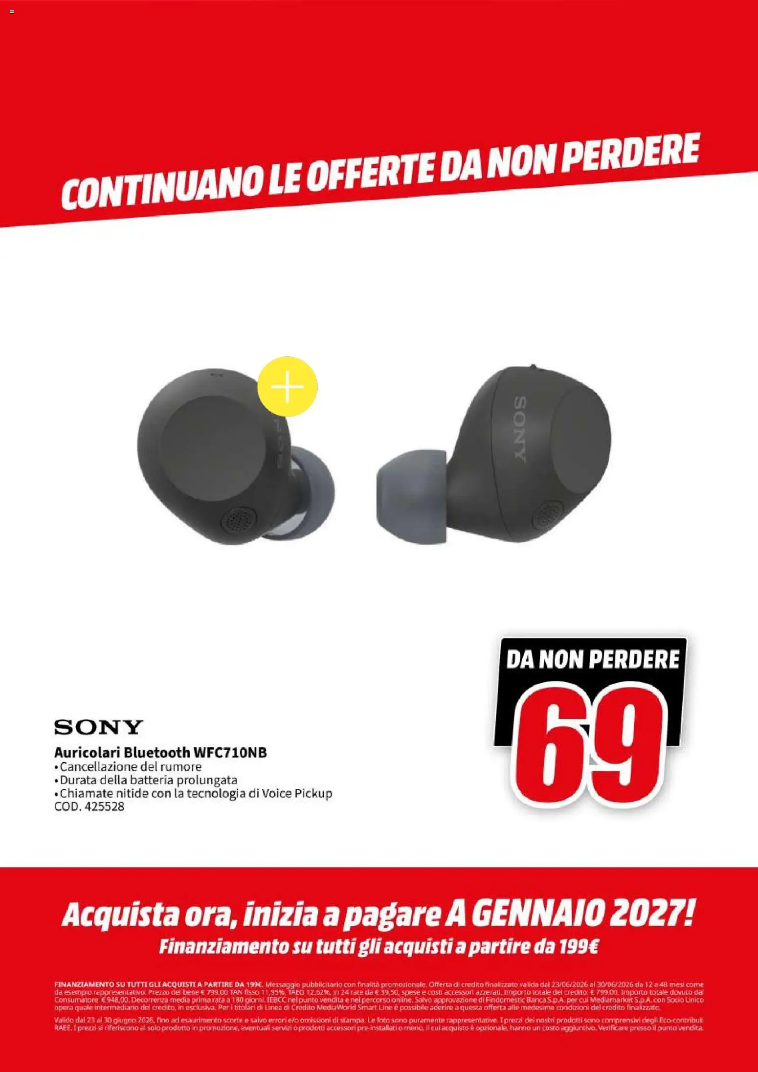 Volantino Media World del 23/06/2026 | Pagina: 9 | Prodotti: Auricolari, Batteria