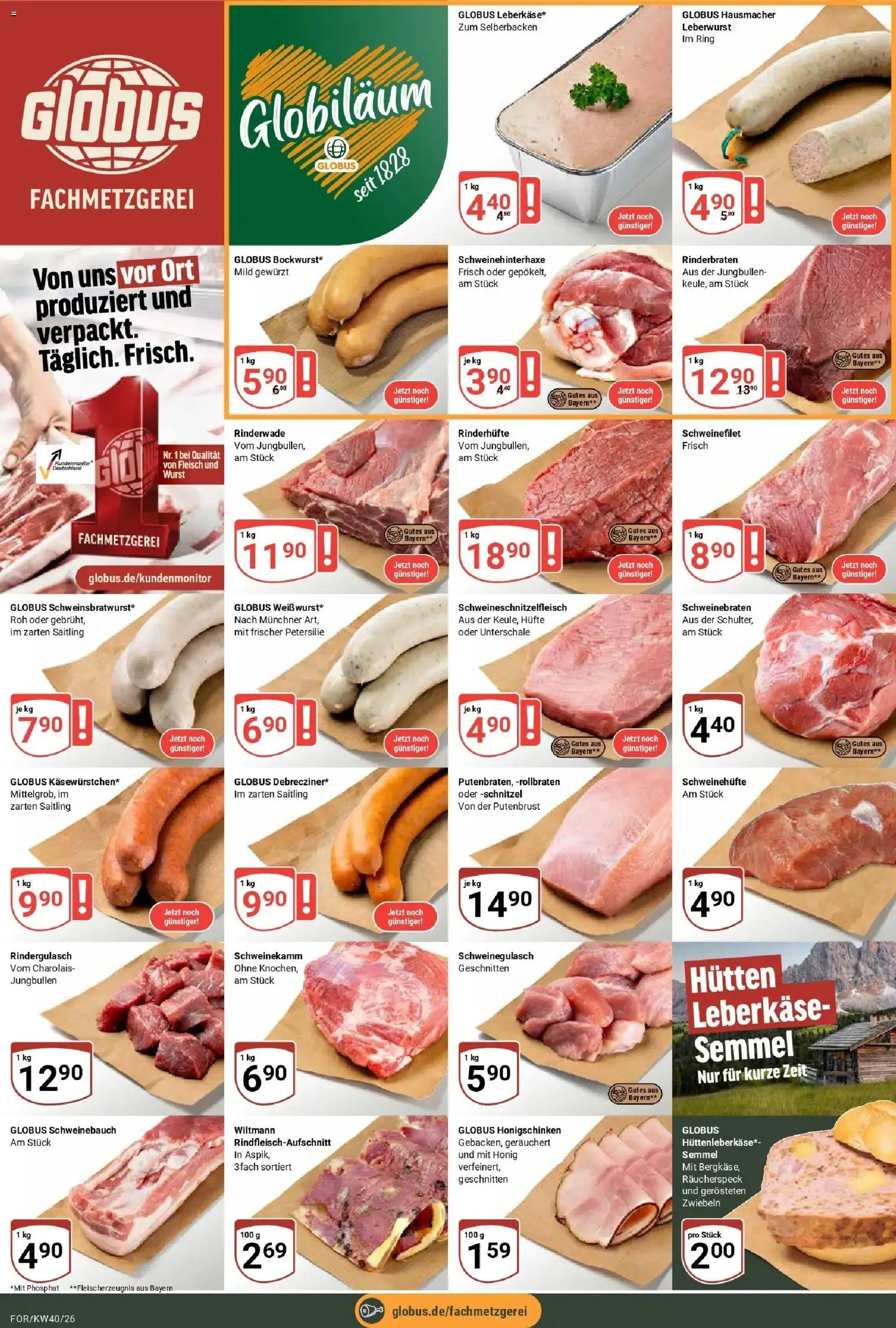 Globus Prospekt Forchheim (ab 28.09.2026) » Angebote online | Seite: 11 | Produkte: Rinderbraten, Schweinebauch, Petersilie, Leberkase