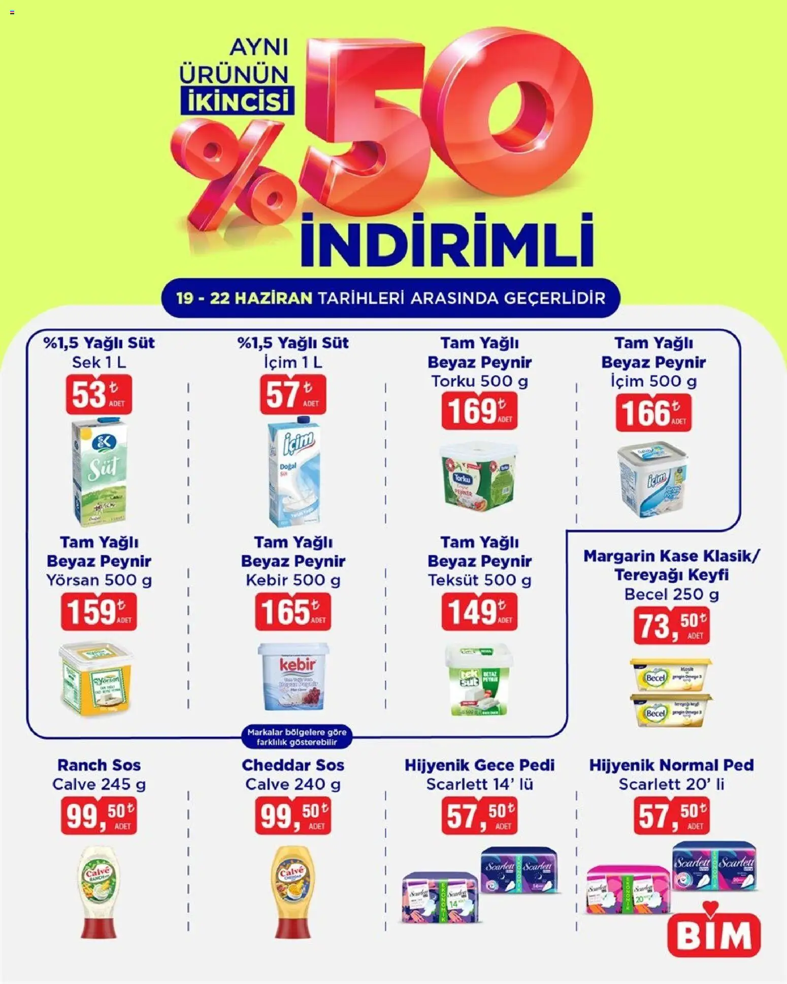 BİM - İkinci Ürüne %50 İndirimli, İndirim - 19.06.2026 tarihinden itibaren geçerlidir | Sayfa: 1