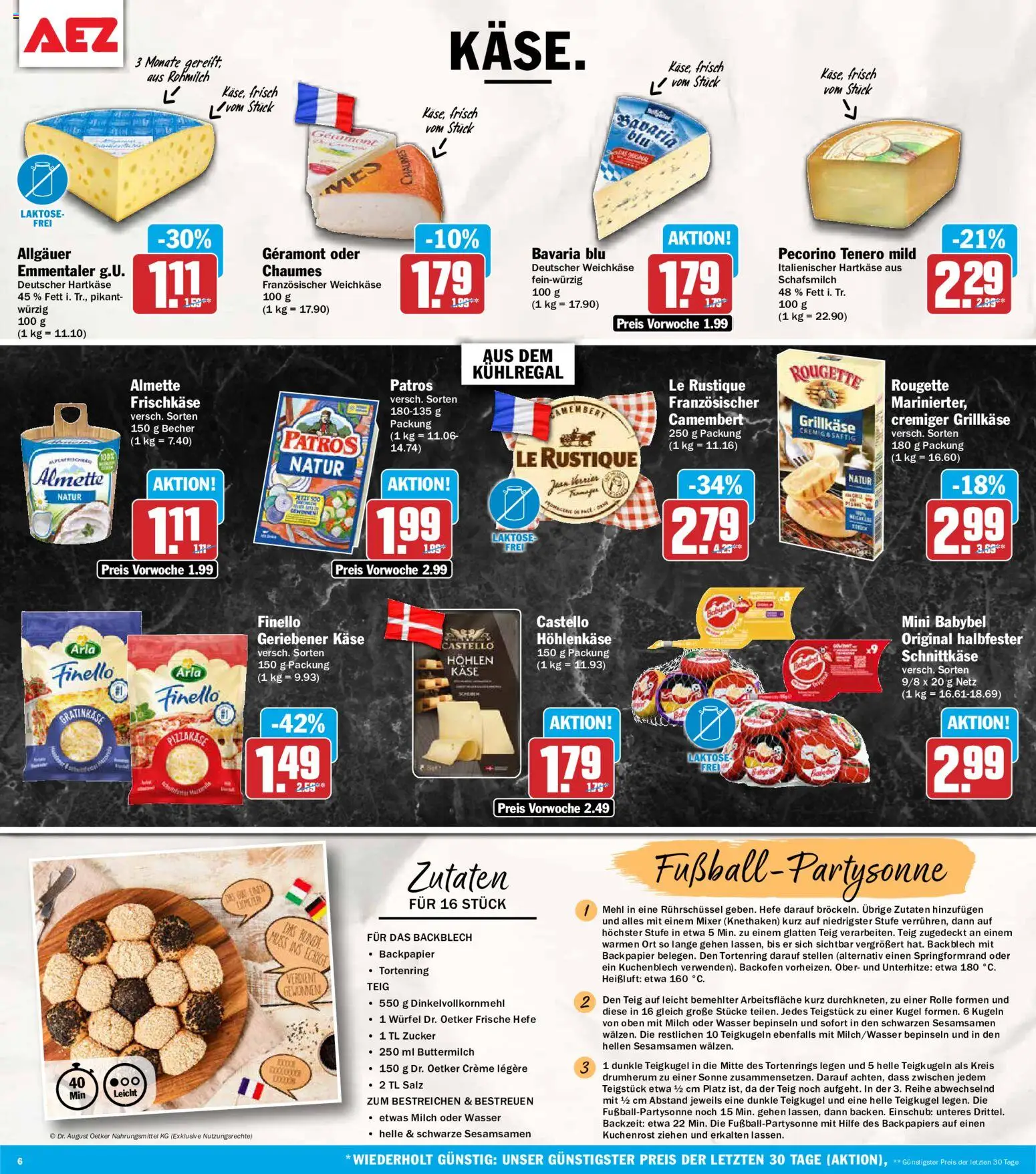 AEZ Prospekt – gültig ab 15.06.2026 | Seite: 6 | Produkte: Milch, Käse, Patros, Salz