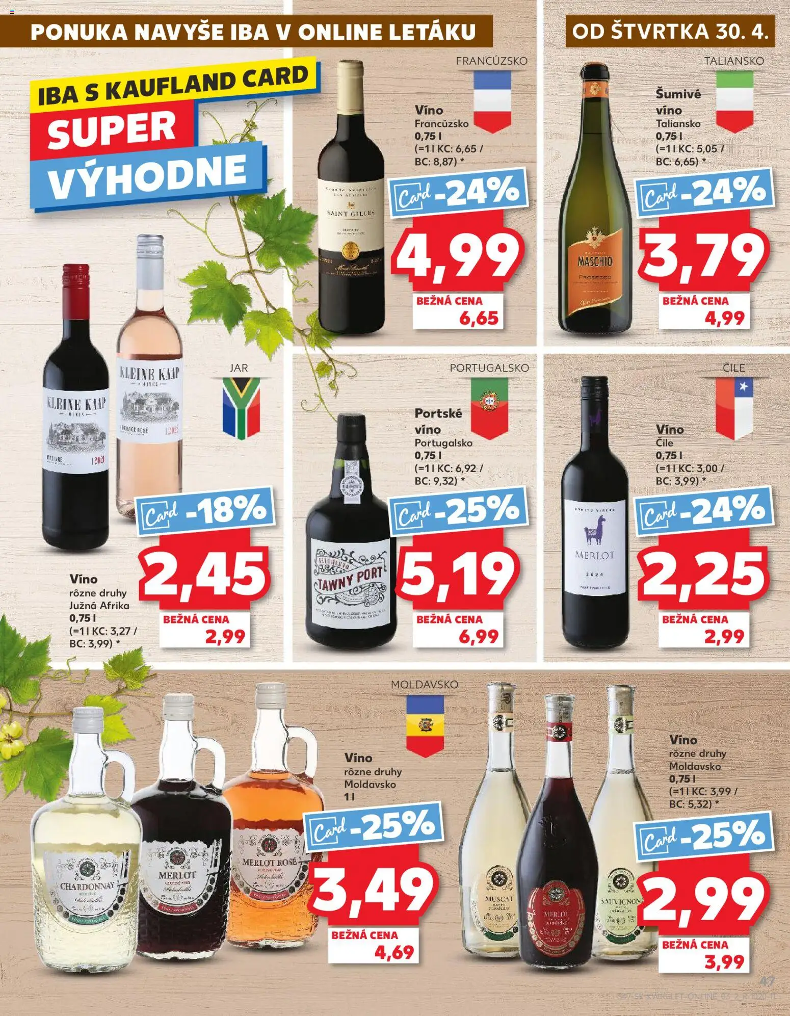 Nové Kaufland akcie – leták je platný od 30.04.2026 | Strana: 47 | Produkty: Víno, Prosecco, Šumivé víno