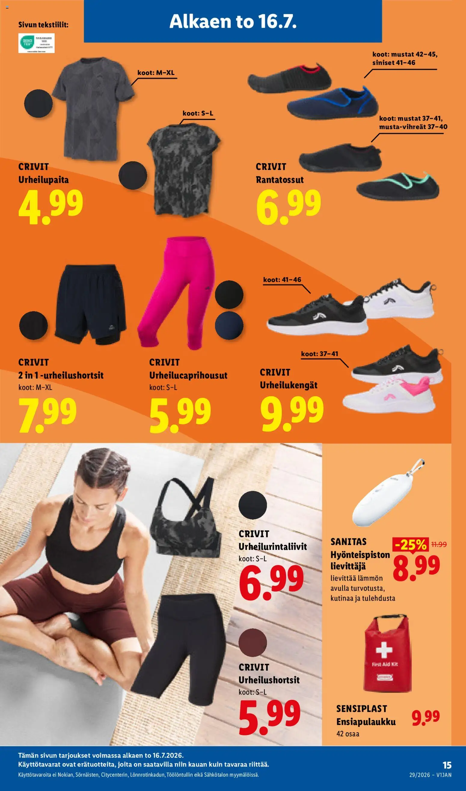Lidl tarjoukset - Tampere – voimassa 16/07/2026 alkaen | Sivu: 21 | Tuotteet: Urheilukengät