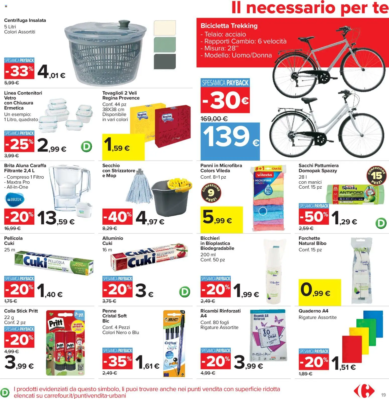 Volantino Carrefour del 06/08/2026 | Pagina: 19 | Prodotti: Pellicola, Alluminio, Quaderno, Penne