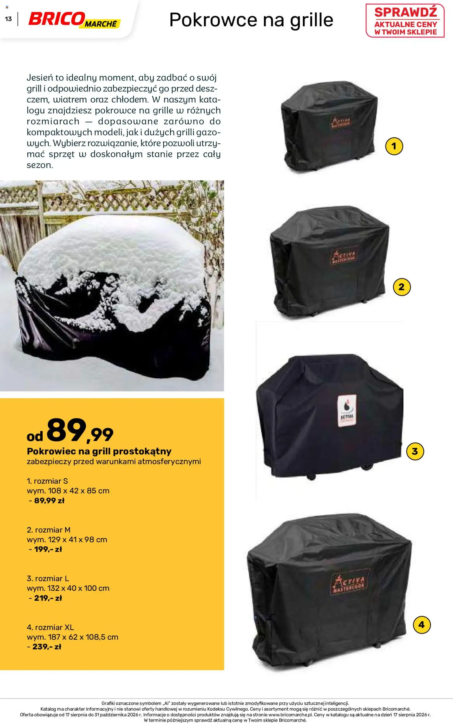 Brico Marché gazetka - Jesienne Inspiracje od 17.08.2026 | Strona: 13 | Produkty: Grill, Pokrowiec na grill