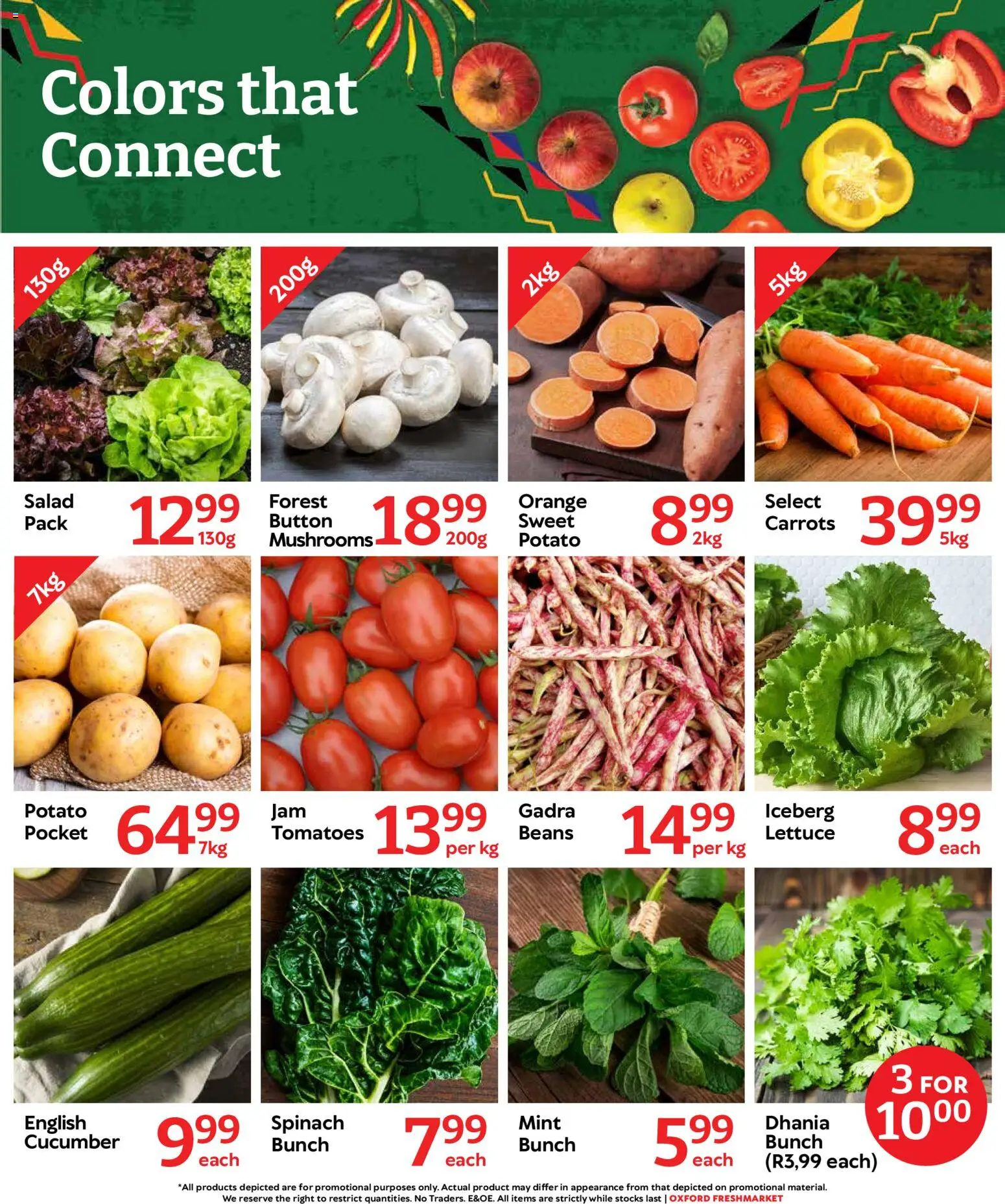 New Oxford Freshmarket catalogue – valid from 16/09/2026 | Page: 4 | Products: Mushrooms, Beans, Tomatoes, Lettuce