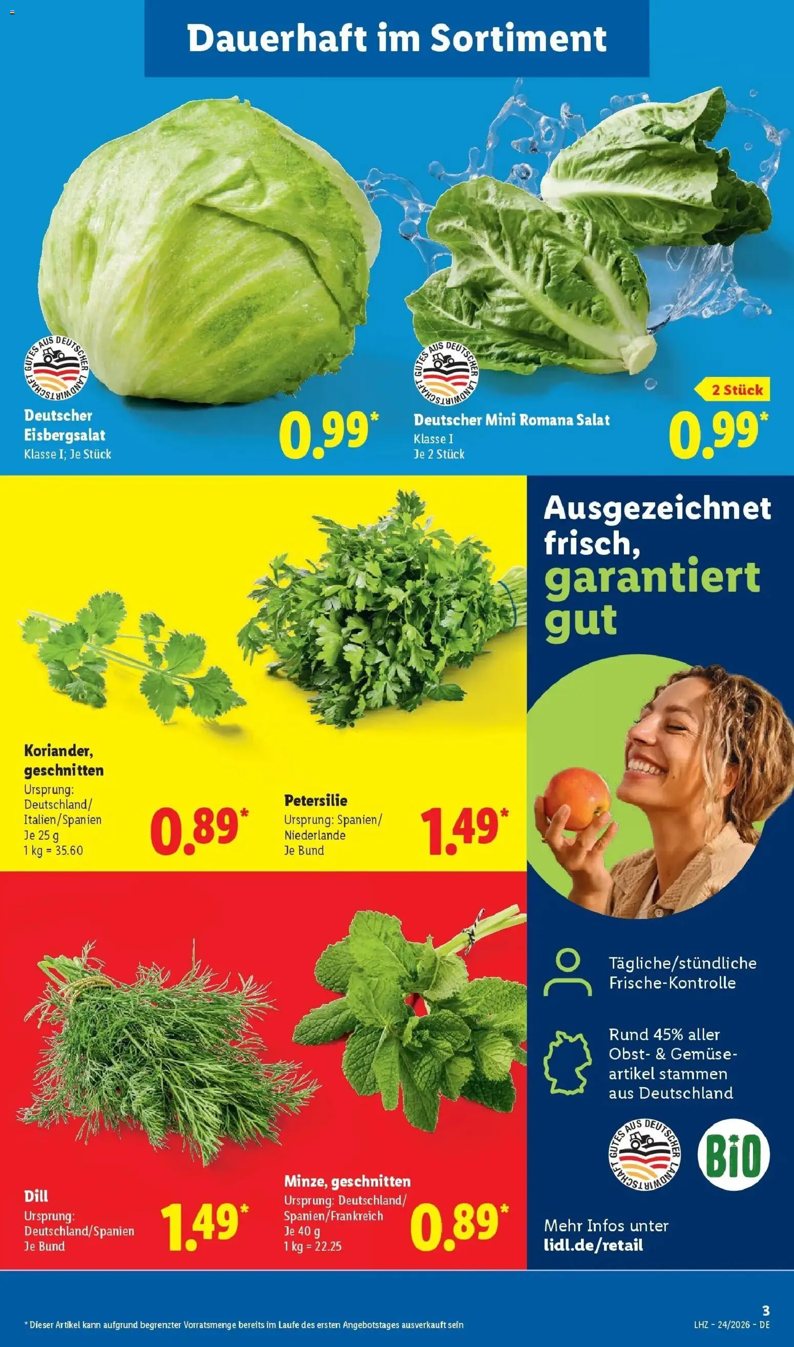 Lidl Prospekt Zülpich – gültig ab 08.06.2026 | Seite: 7 | Produkte: Eisbergsalat, Petersilie, Dill, Salat