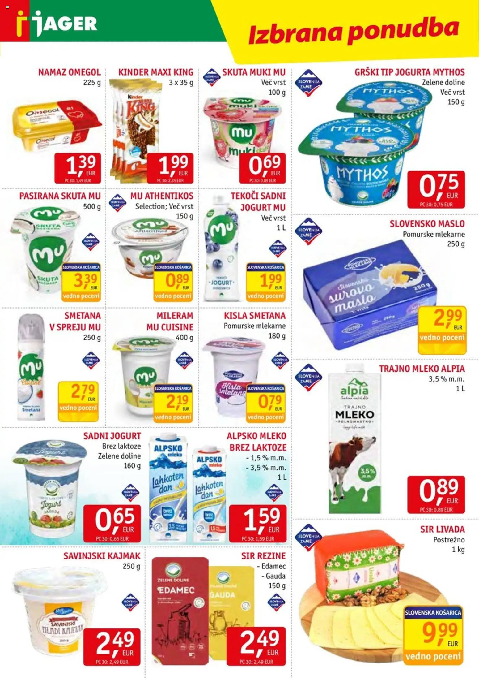 Novi Jager katalog ponudbe – veljaven od 17.06.2026 | Stran: 5 | Izdelki: Namaz, Maslo, Kisla smetana, Smetana