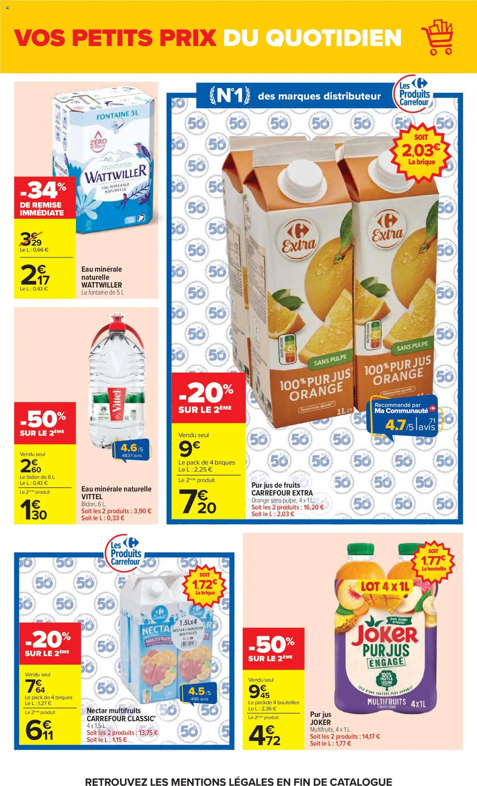 {H1} | Page: 19 | Produits: Eau minérale, Eau minerale naturelle Vittel, Eau minérale naturelle, Jus
