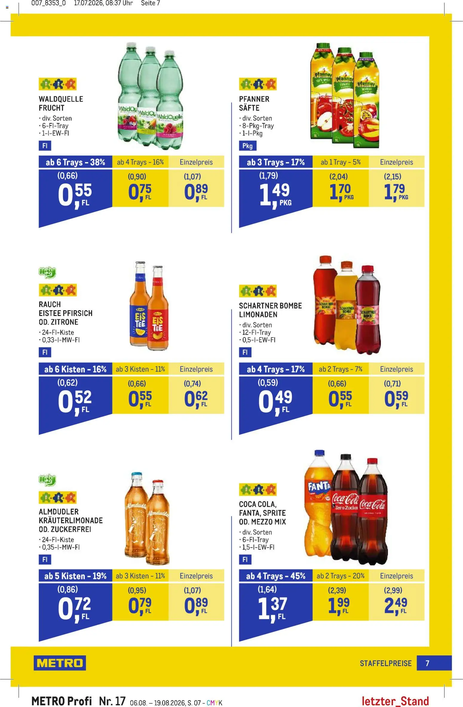 Metro angebote Profi gültig ab 06.08.2026 | Seite: 7 | Produkte: Zucker, Zitrone, Pfirsich, Uhr